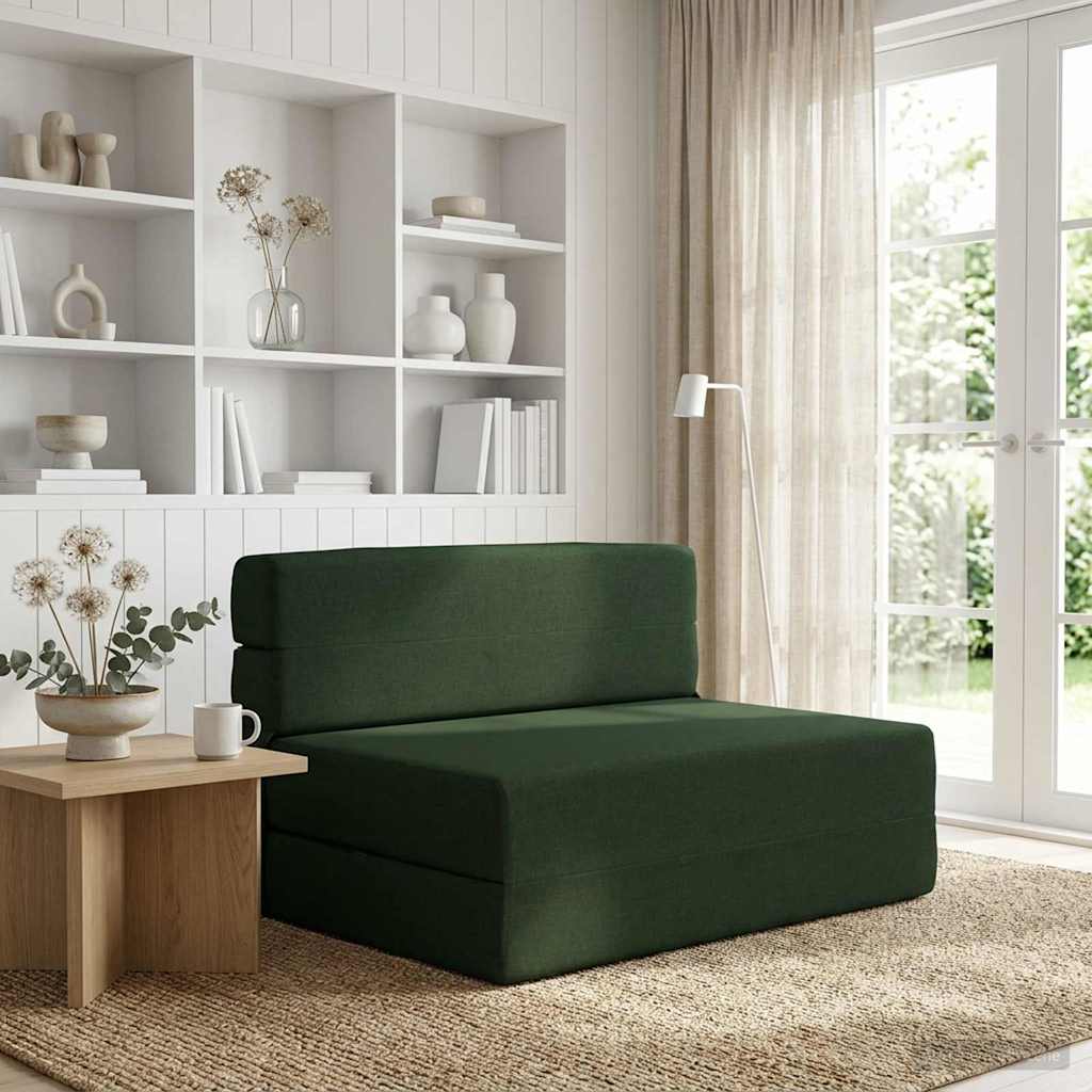Składana Sofa Łóżko Ciemnozielony 70 x 80 x 60 cm tkanina vidaXL