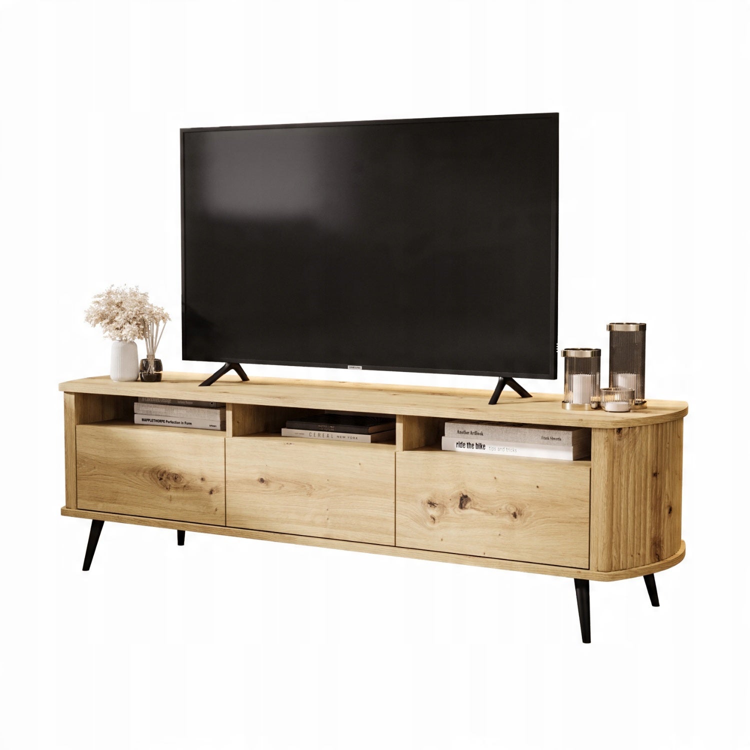 Szafka RTV 150cm Komoda Pod Telewizor DĄB ARTISAN Do Salonu PREMIUM VERLO