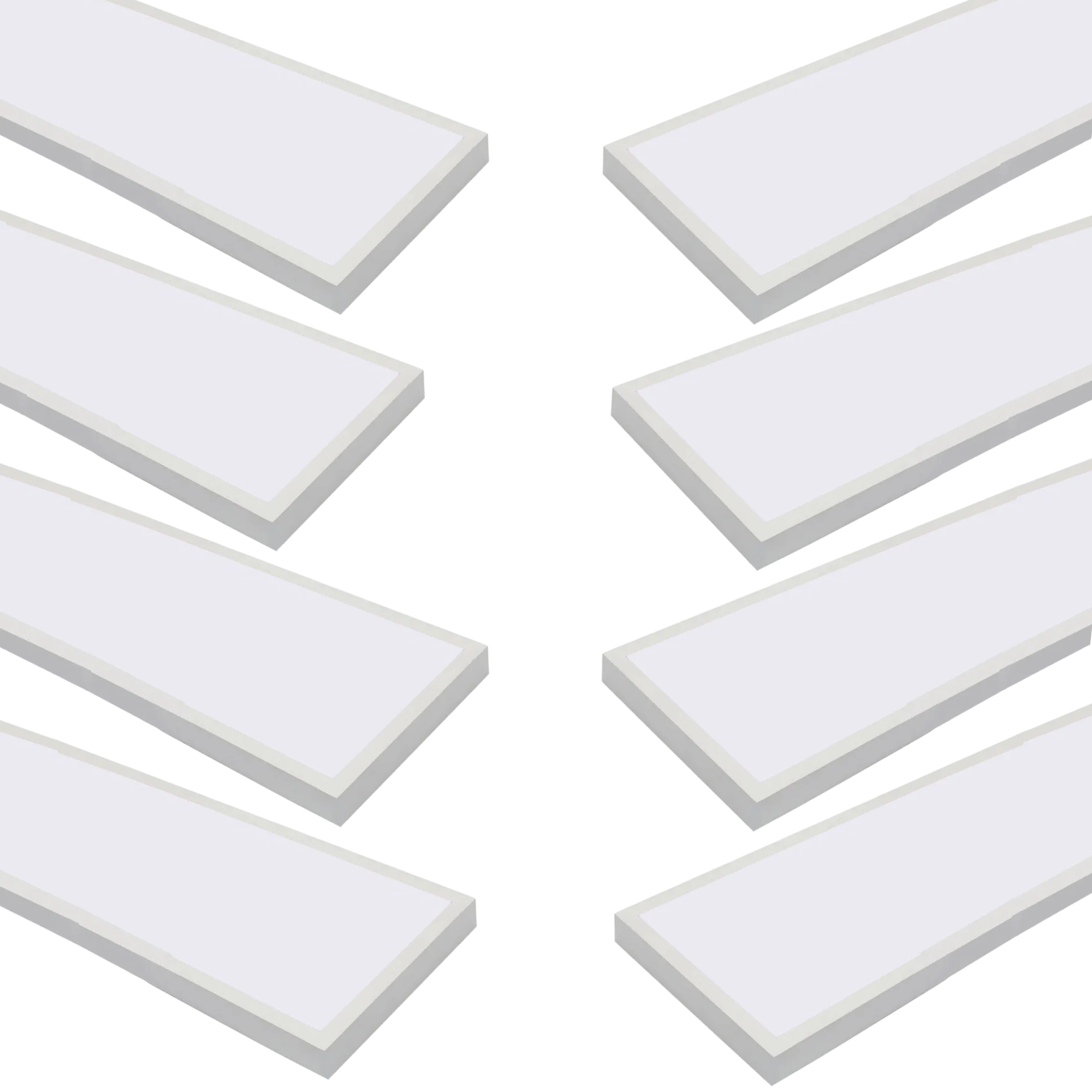 8x LED podświetlany panel powierzchniowy 120x30 cm, moc 60W 5000Lm, chłodna biel 6000K, biała ramka, sterownik w zestawie