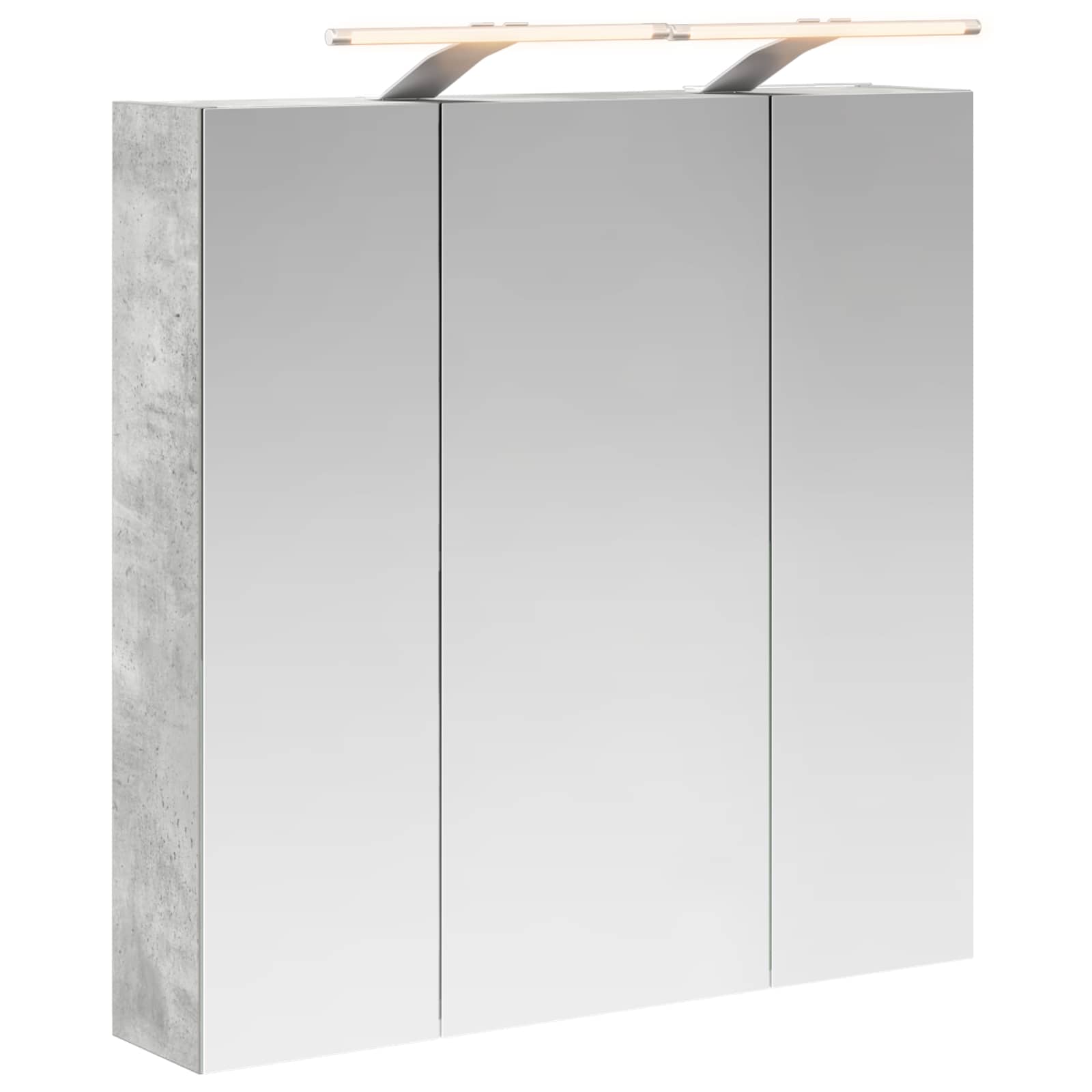 Szafka z lustrem do łazienki Betonowy szary 70 x 14,5 x 70 cm