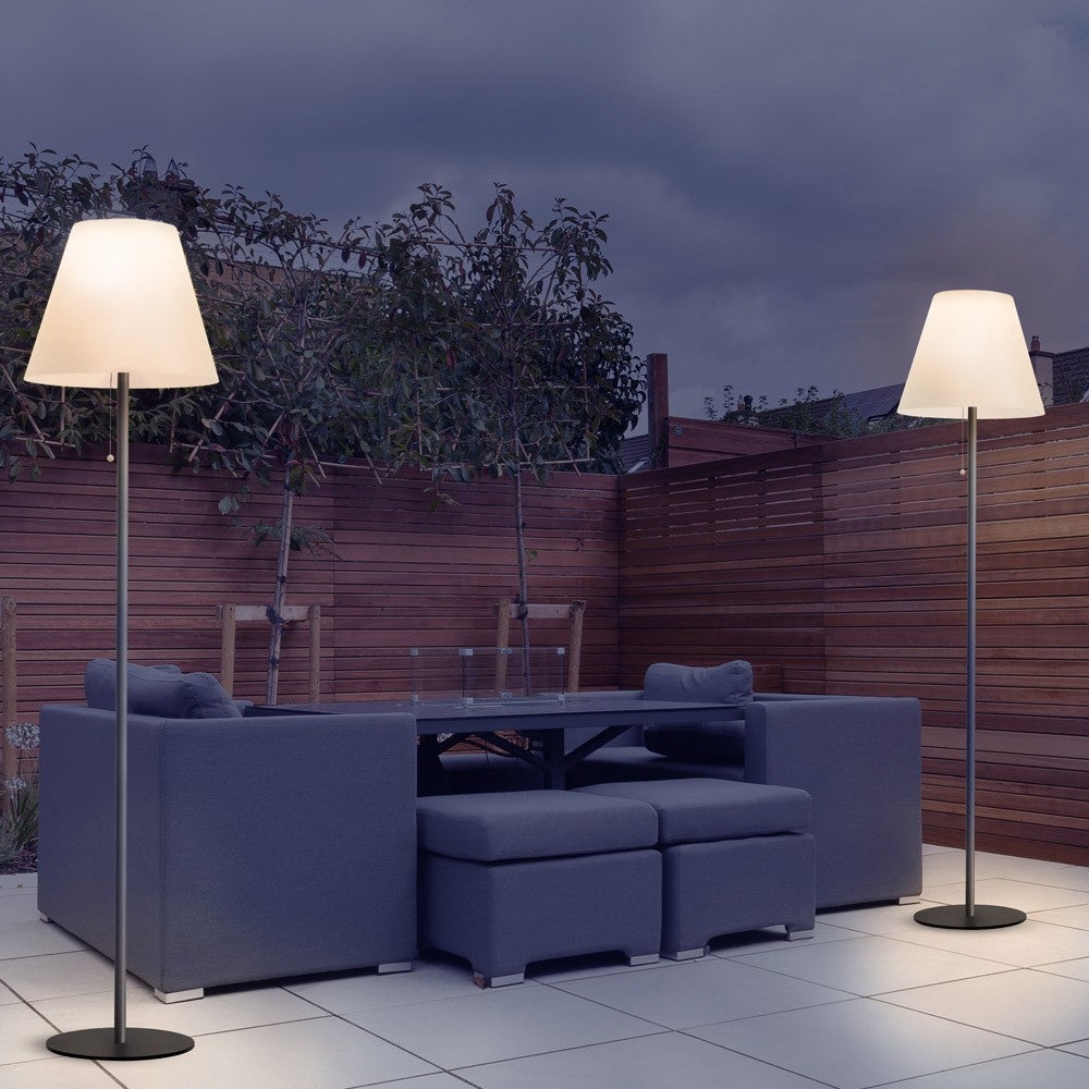 Lampa podłogowa LED Zenda ładowana energią słoneczną z ciepłym światłem H158cm
