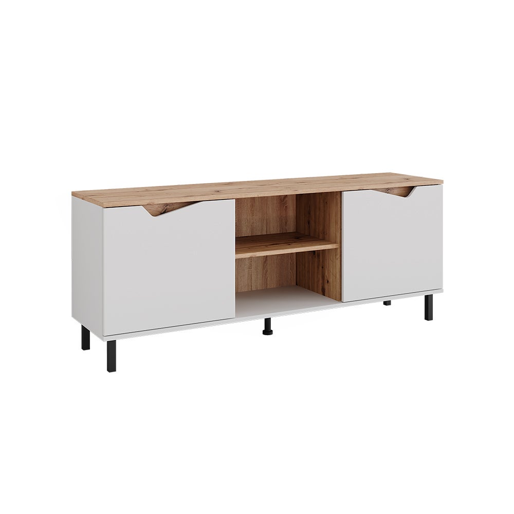 Vicco Lowboard Marelle, Biały/Artystyczny, 150 x 60 cm z 2 drzwiami