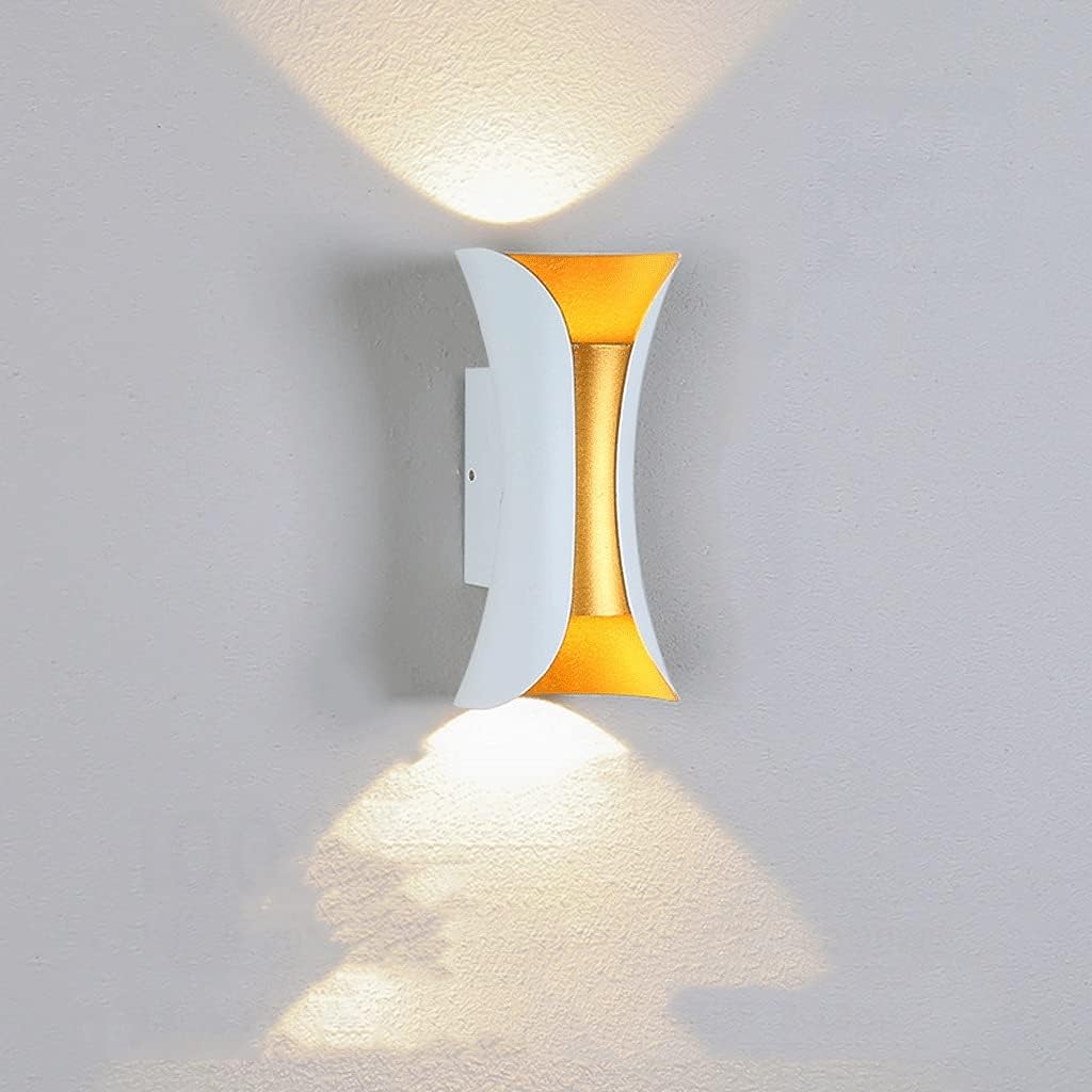 Nowoczesna lampa ścienna LED, metalowy kinkiet, ciepłe białe światło punktowe, idealne do korytarzy, ogrodów i innych pomieszczeń. (Biały, 1 sztuka)