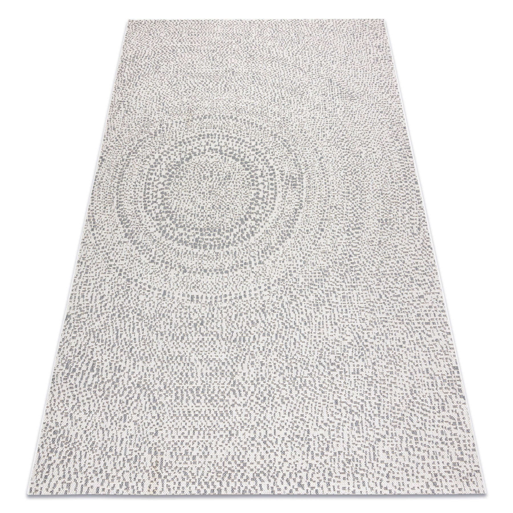 Dywan SZNURKOWY SIZAL FLAT 48832367 Koła, kropki krem / szary 200x290 cm