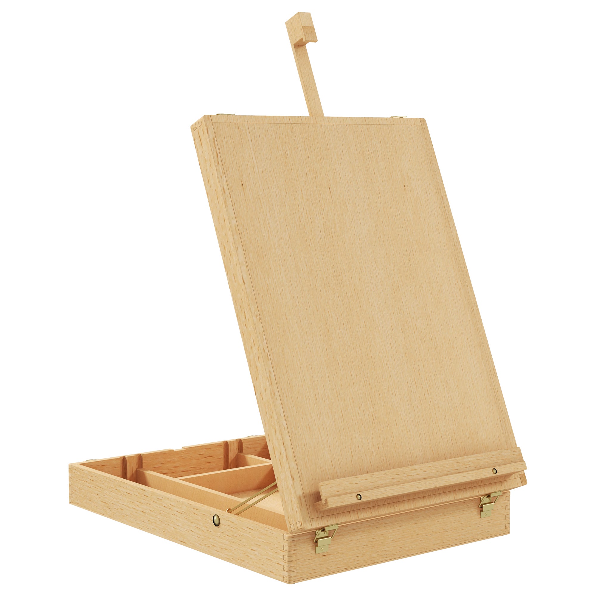Drewno stół easel dla canvases w górę do 61 cm, beech drewno, naturalne drewno składany drawing board