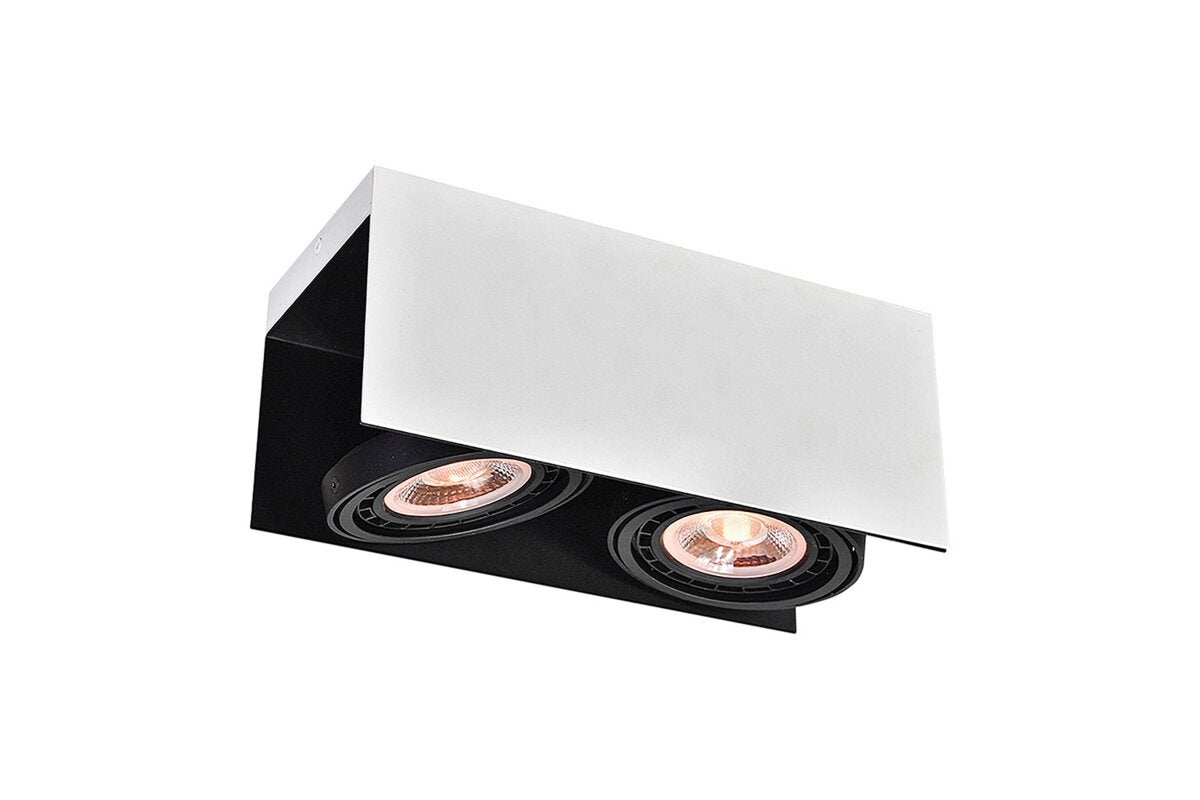 Oprawa sufitowa VERSO, 4250, AC220-240V, 50/60 Hz, IP20, 2xGU10, ES111, podwójna, biało/czarna - GTV LIGHTING