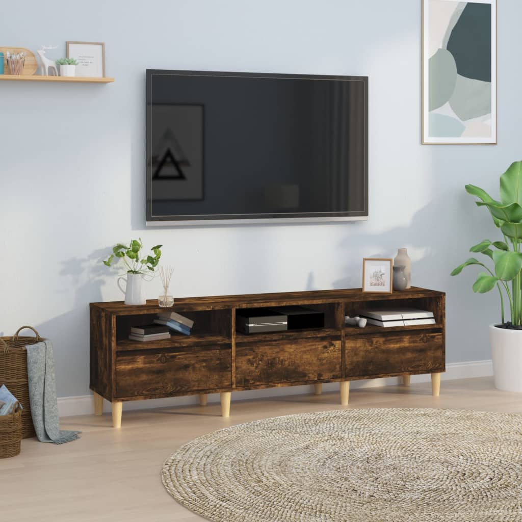 vidaXL Szafka TV, przydymiony dąb, 150x30x44,5 cm