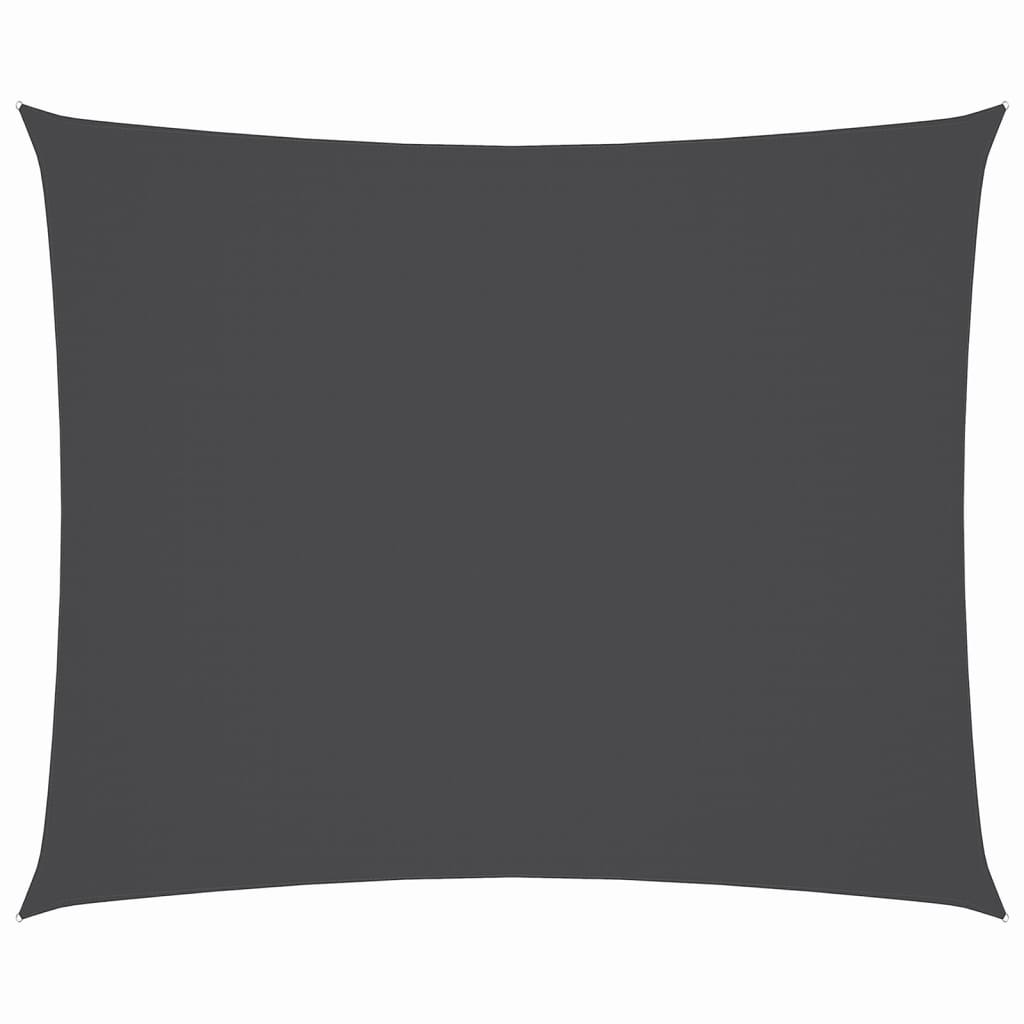 Żagiel przeciwsłoneczny prostokątny z tkaniny Oxford, 3 x 4 m, antracyt
