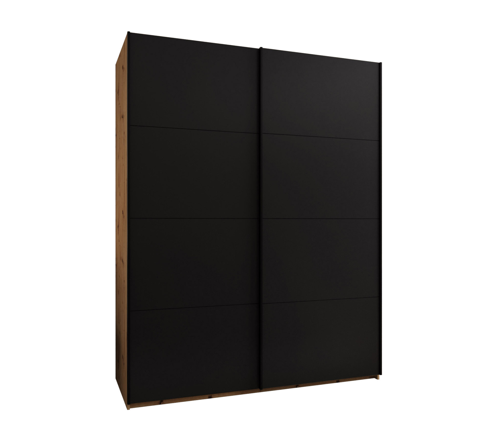 Szafa przesuwna wysoka Lux 1 200 x 64 x 245,5 cm artisan + czarny + u. czarny - Abiks Meble