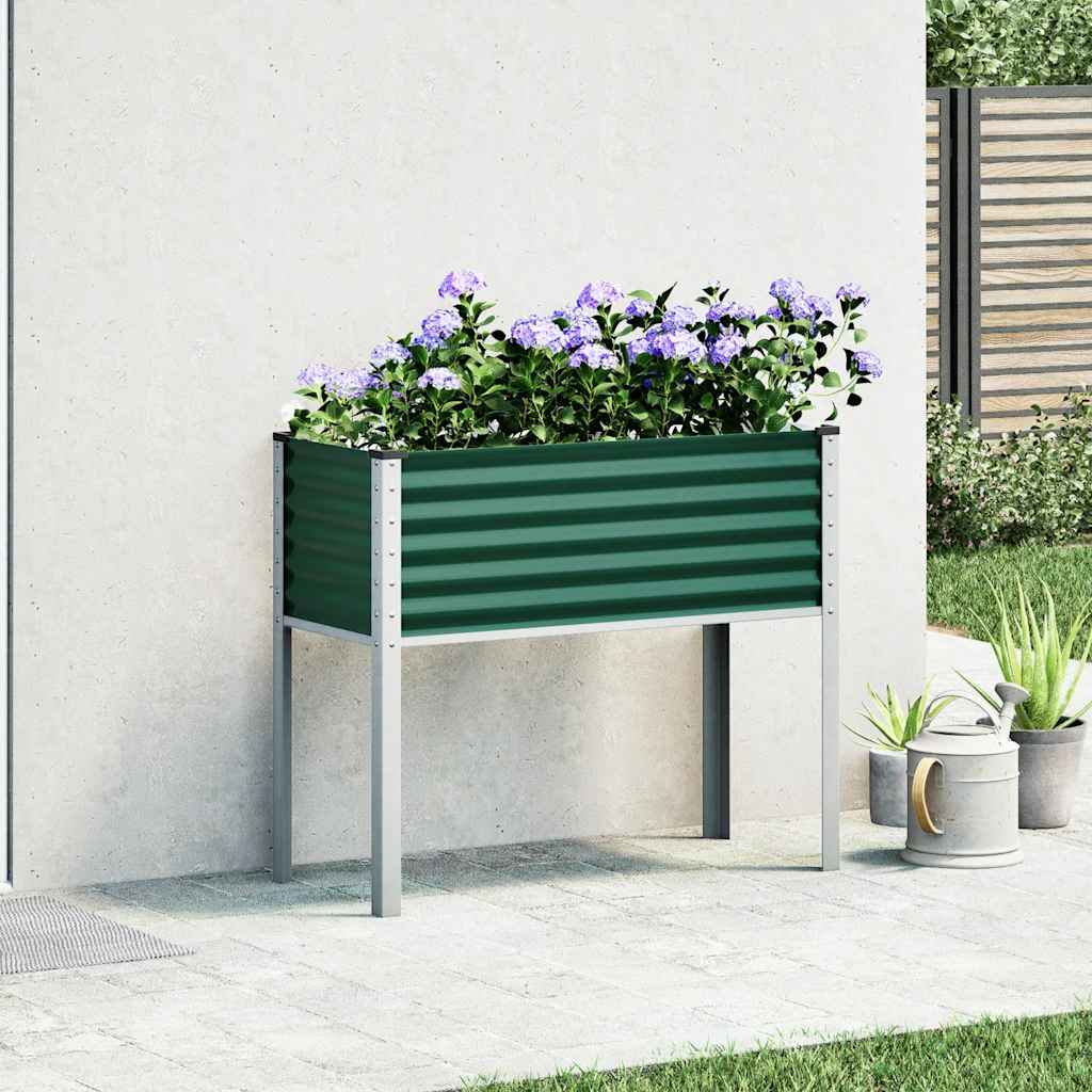 Donica ogrodowa zielona 100x45x90 cm stalowa