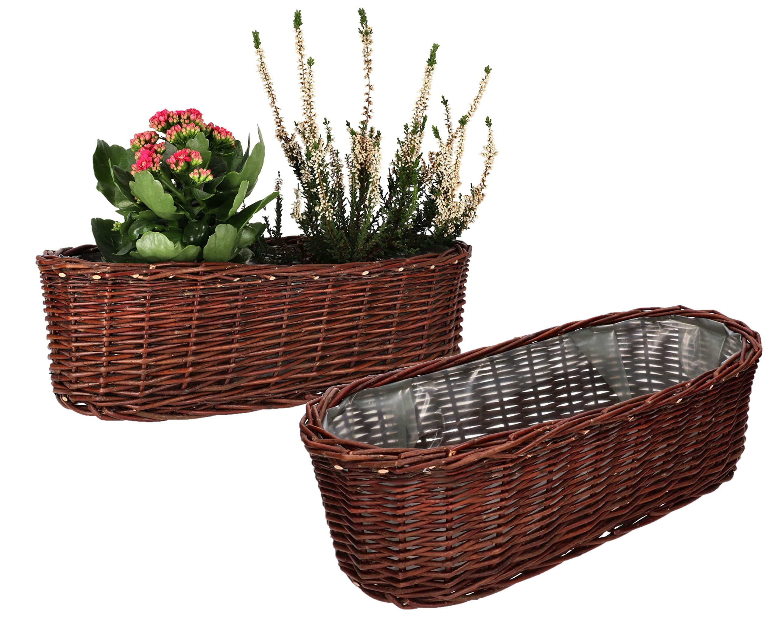 Kosz doniczka wiklinowa 50 cm 2 szt osłonka koszyk - KOTARBAU