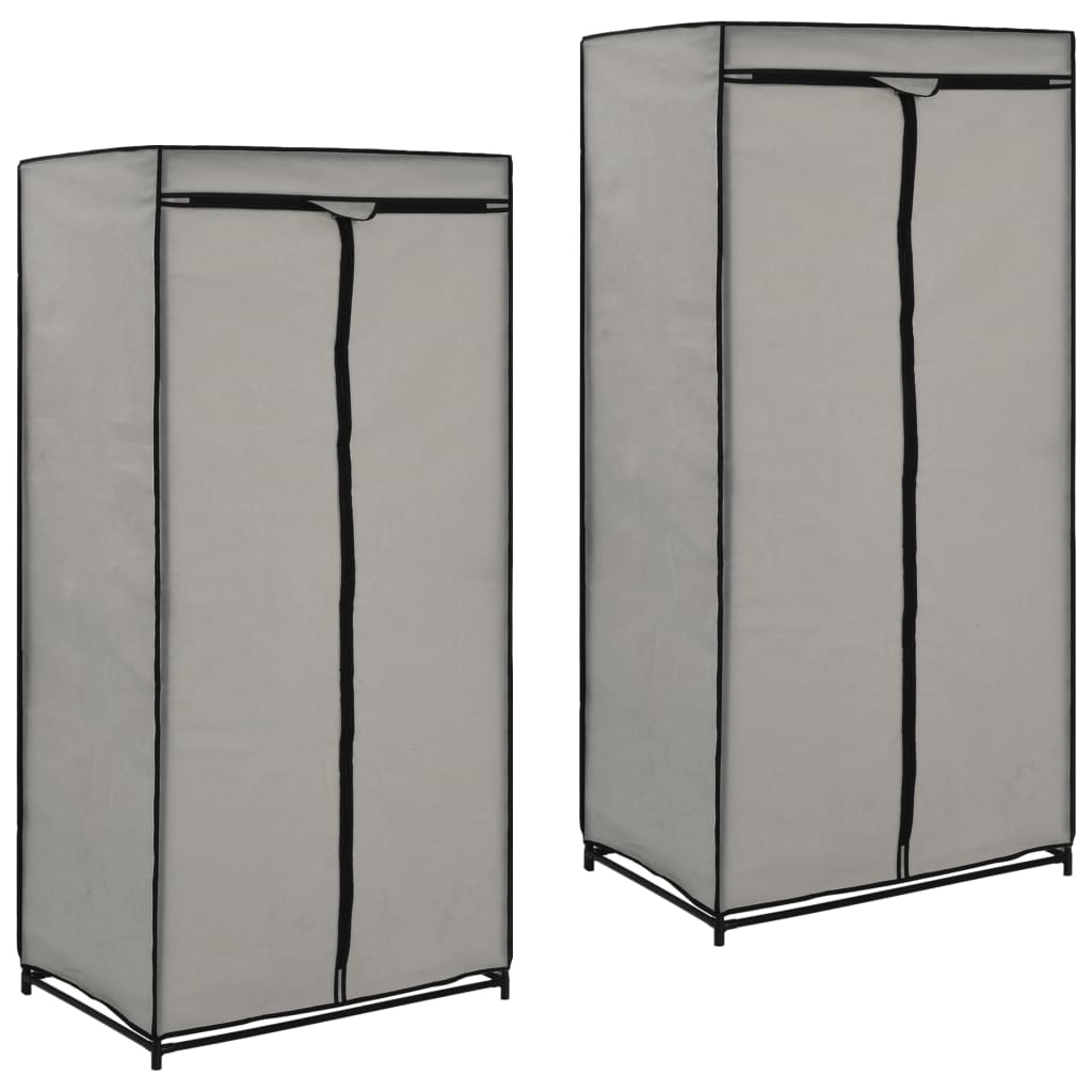 Szafy, 2 szt., szare, 75x50x160 cm vidaXL