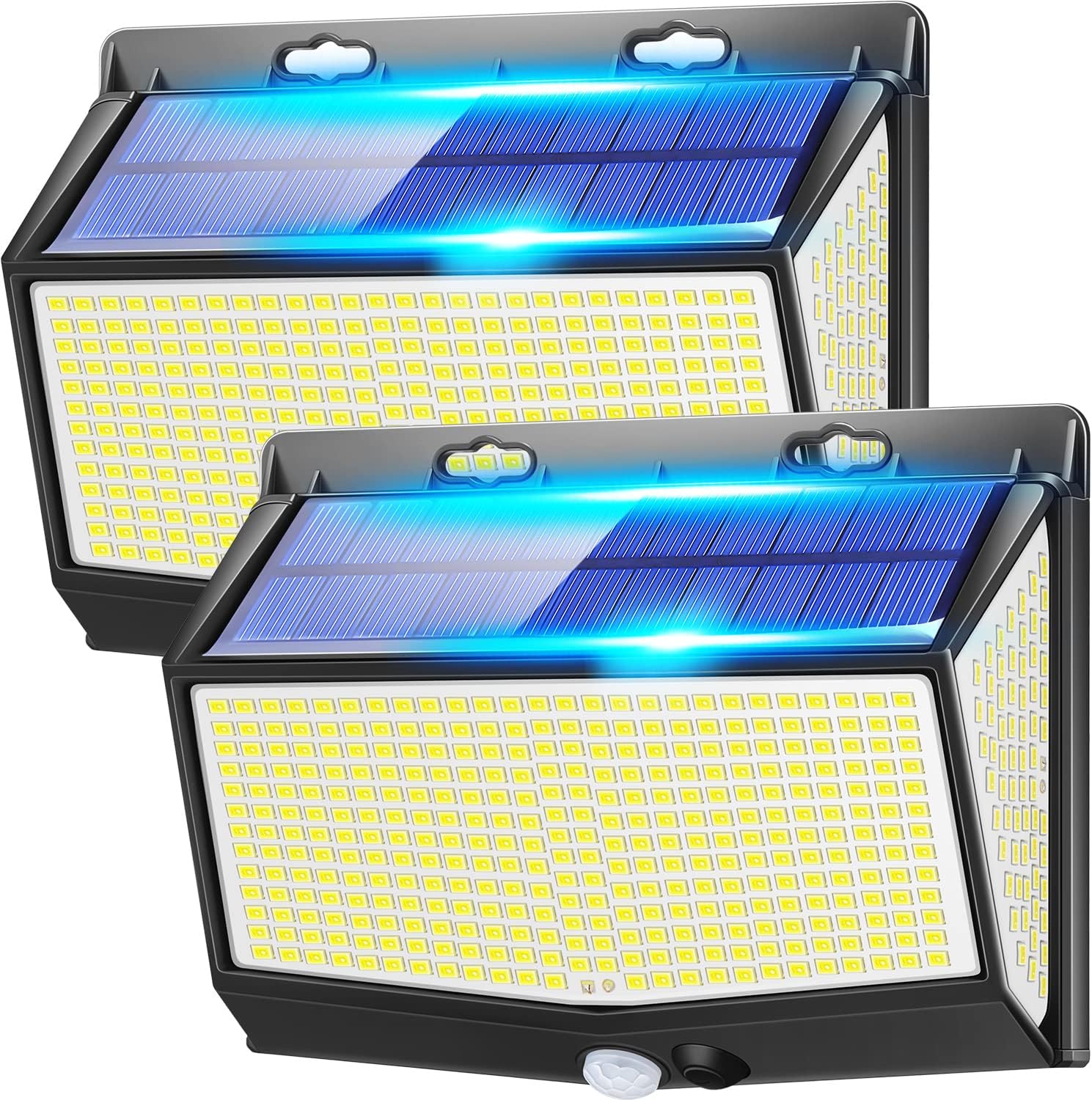 Lampa Solarna Zewnętrzna, 【468LED 2000LM 】Lampa Solarna Zewnętrzna z Detektorem Ruchu, 3 Tryby Oświetlenia Solarnego Zewnętrznego, Wodoodporność IP65