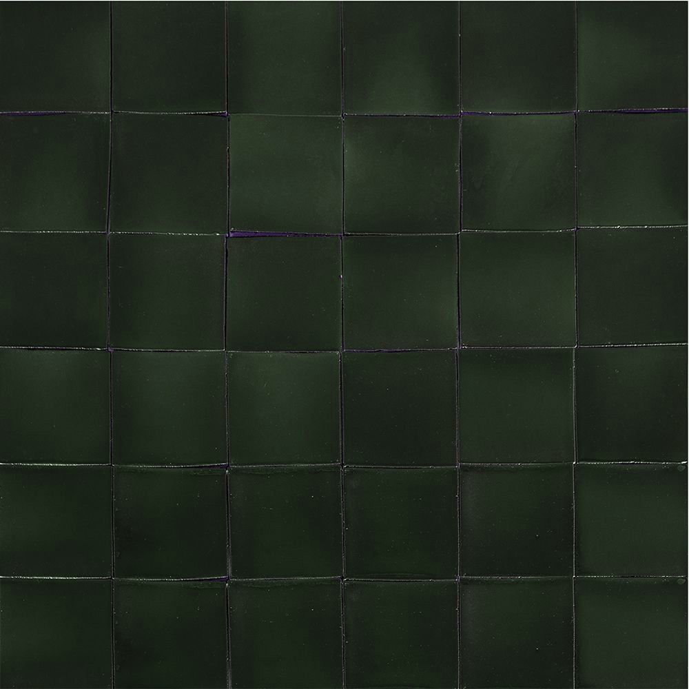 Płytki ceramiczne 10,5×10,5 cm jednokolorowe w kolorze ciemnozielonym – Verde Botella – 90 sztuk – do łazienki, kuchni, salonu.