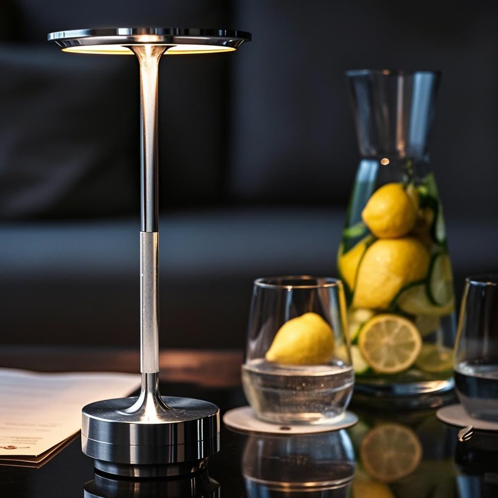 Przenośna bezprzewodowa lampka stołowa LED z możliwością ładowania – 3 regulowane kolory, 1200 mAh, do kolacji na świeżym powietrzu i restauracji