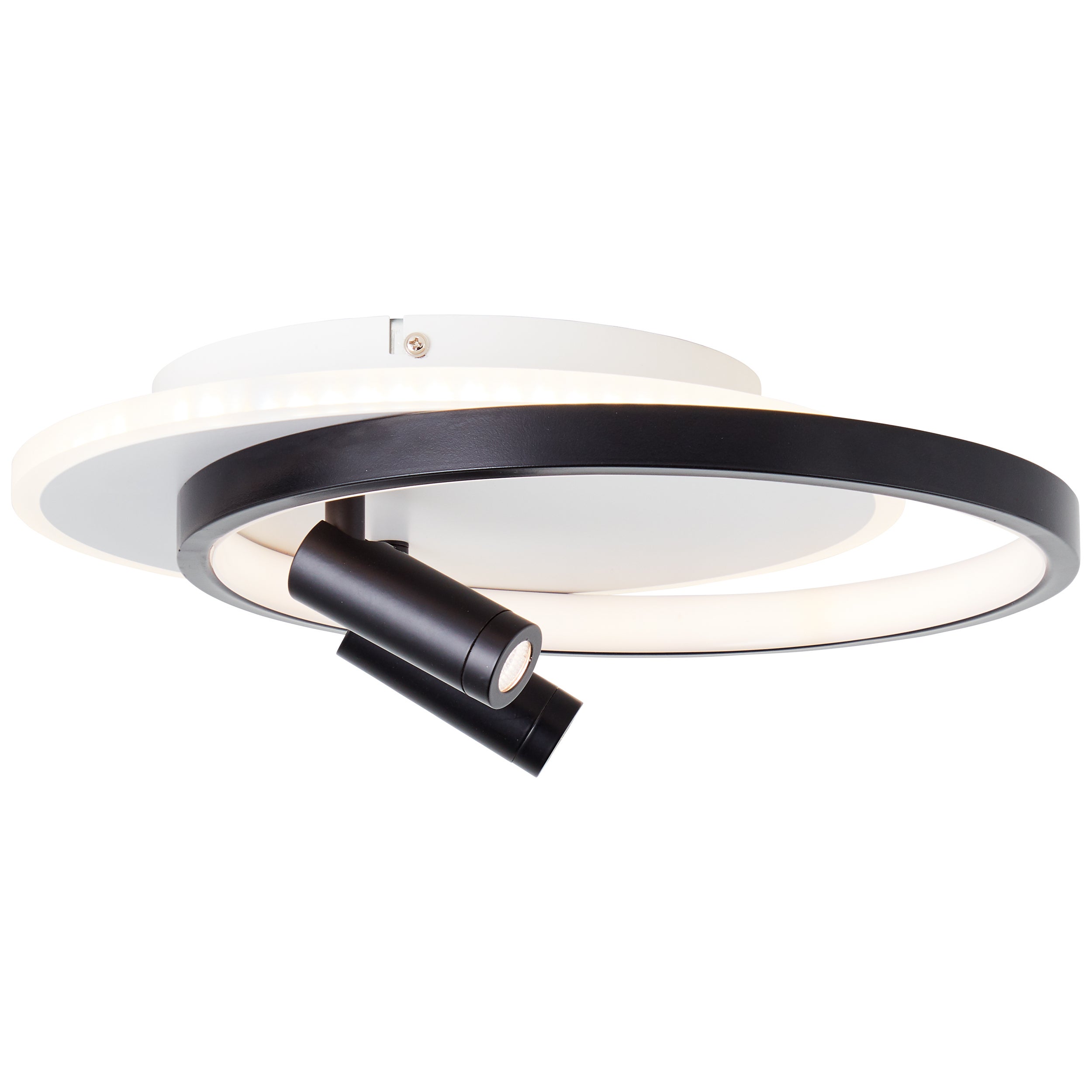 Brilliant Eunomia LED lampa sufitowa 35x30cm 2-płomienna czarna/biała, metal/plastik, 1x wbudowana dioda LED, 30 W, (strumień świetlny: 2900 lm, barwa