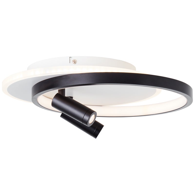 Brilliant Eunomia LED lampa sufitowa 35x30cm 2-płomienna czarna/biała, metal/plastik, 1x wbudowana dioda LED, 30 W, (strumień świetlny: 2900 lm, barwa