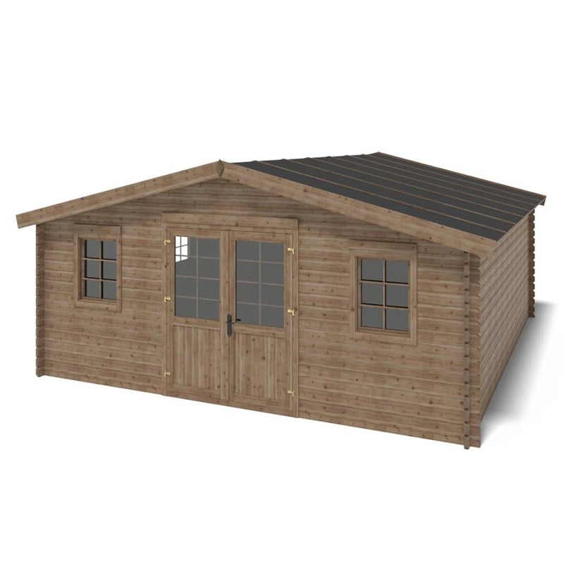 Domek ogrodowy ALTANKA 34,80 m2 - 5,90x5,90 m - 45 mm, drewniany, impregnowany, DOM656, 1szt.
