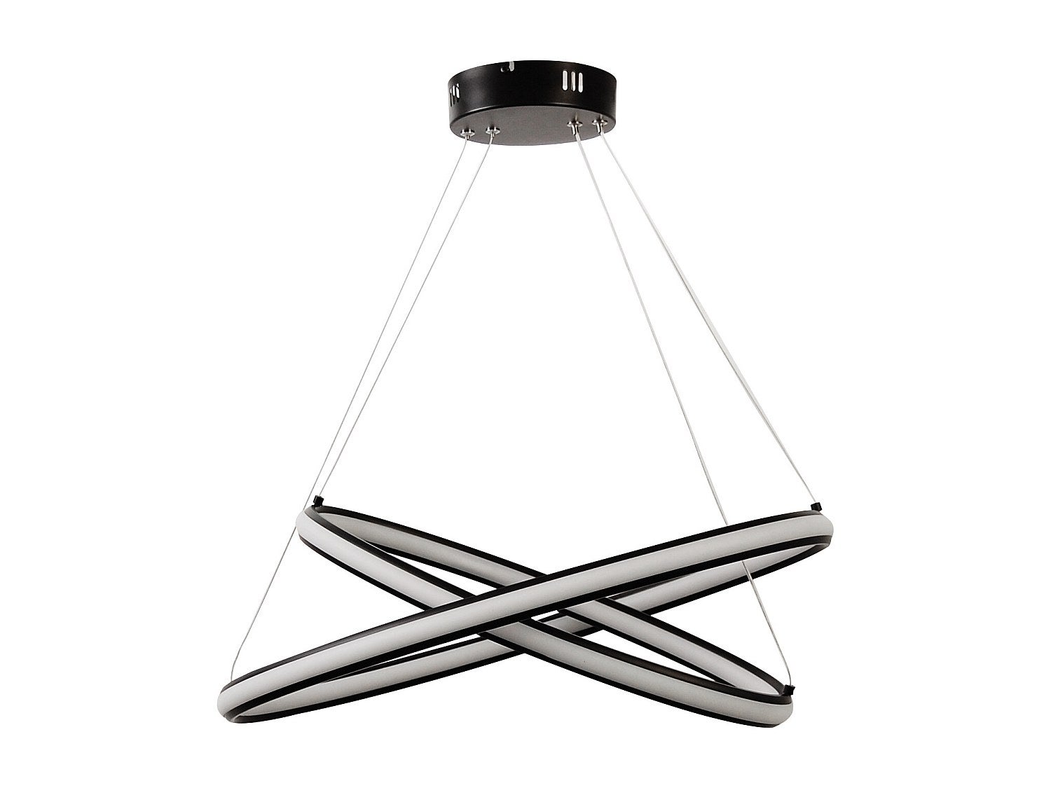 Lampa wisząca LED - szer. 60 x wys. 105 cm - Czarny matowy - AMASU