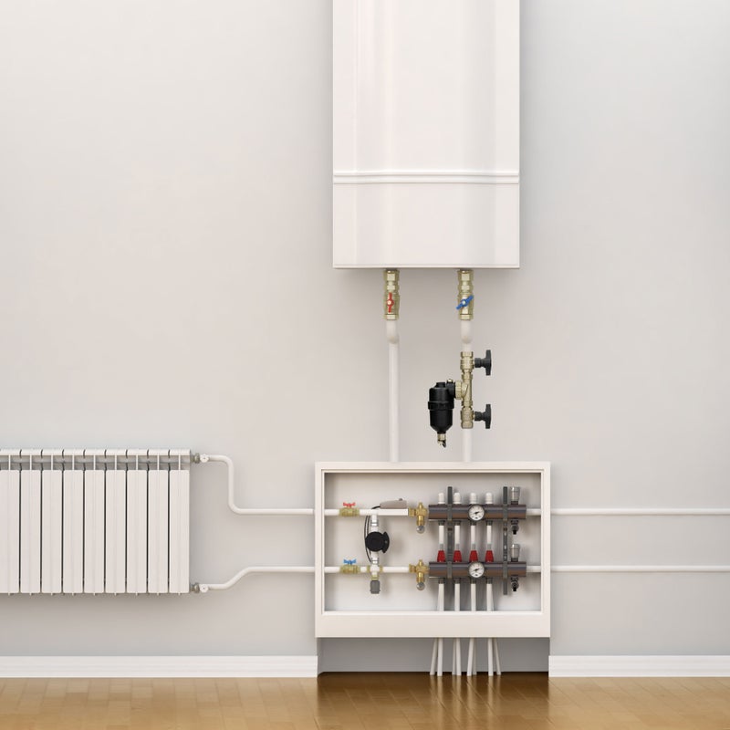 LuxeBath magnetyczny filtr szlamu 1 cal na 3/4 z zaworami odcinajacymi mosiężny łapacz zanieczyszczeń do instalacji grzewczych i chłodniczych