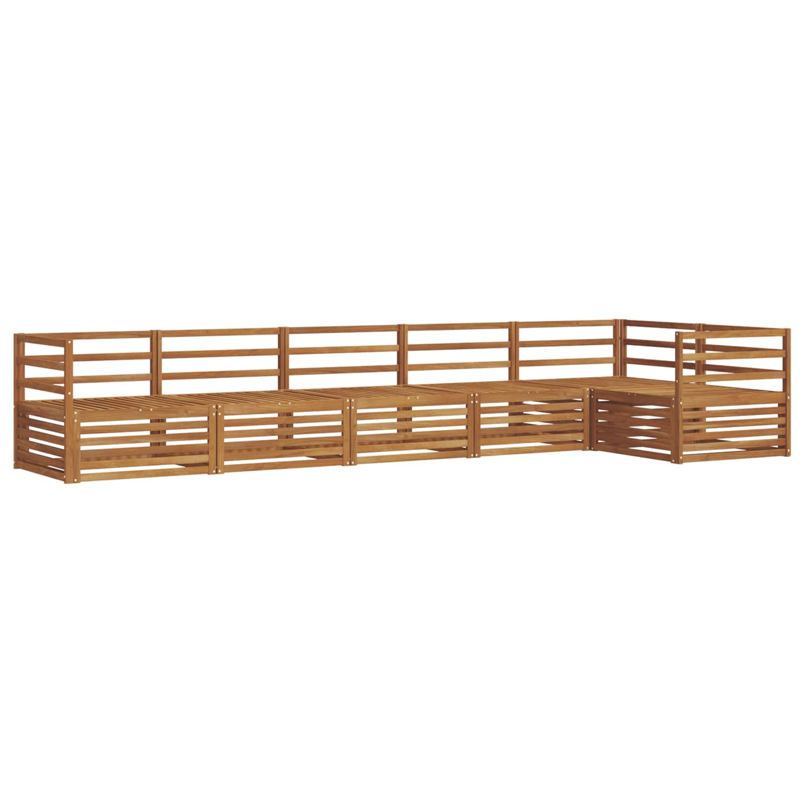 Zestaw sof na zewnątrz 6 pcs Naturalny Lite Drewno Akacji