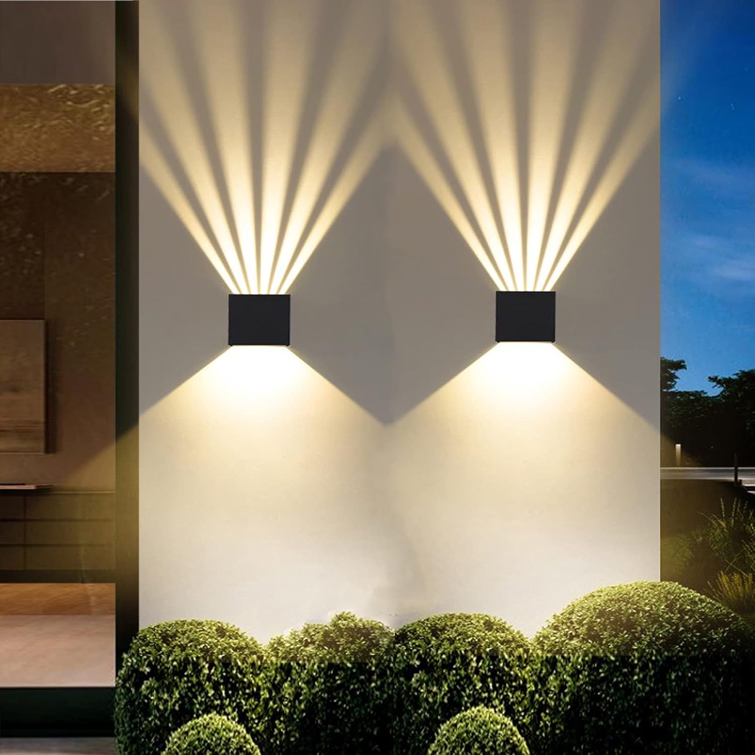 Nowoczesna lampa ścienna LED wewnętrzna, 2 sztuki, z aluminium, ciepłe białe światło 3000 K