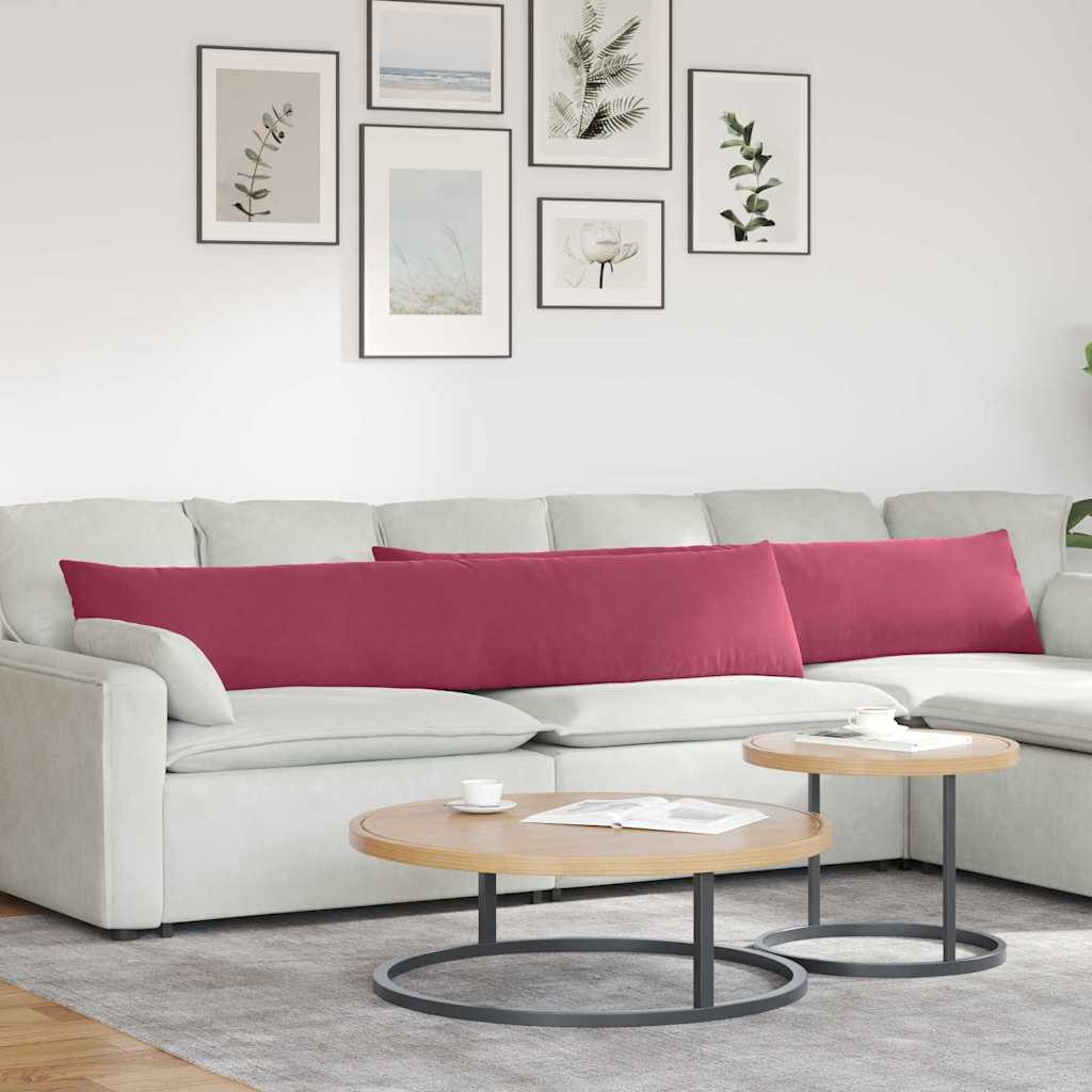 Poduszki na sofę 2 pcs Czerwone wino 200 x 40 cm vidaXL
