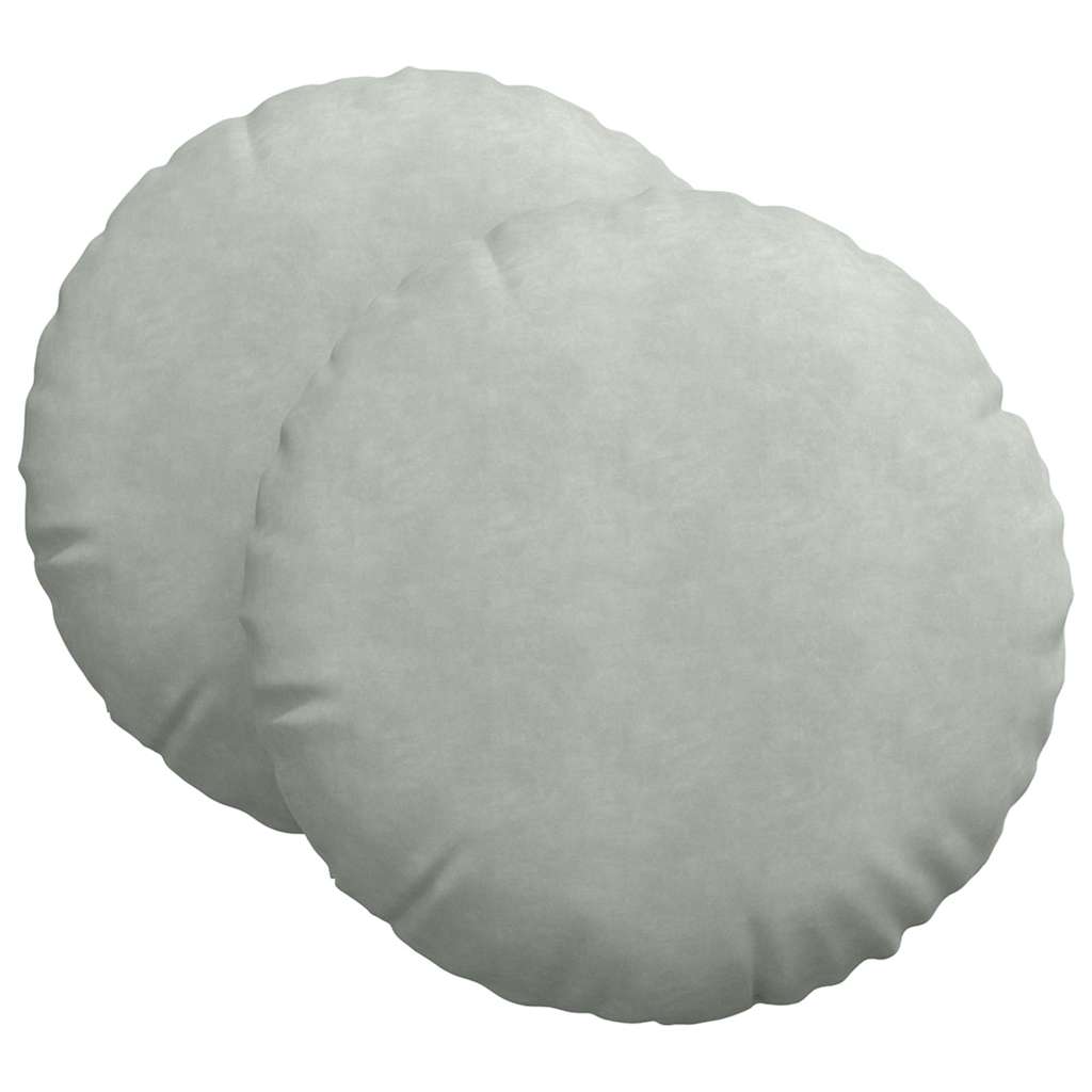 Poduszki na siedziska 2 pcs Jasnoszary Ø60 x 21 cm Aksamit