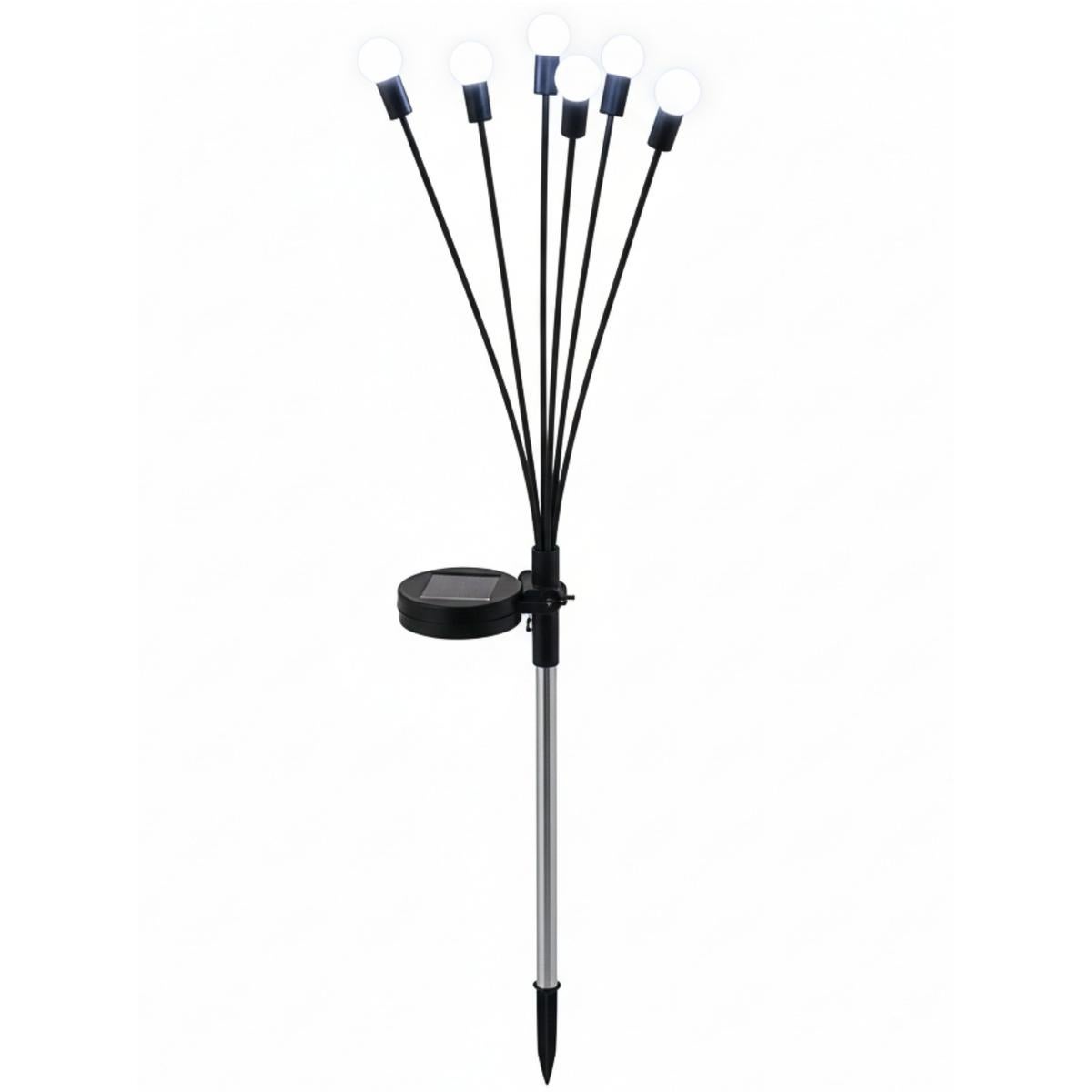 Lampa solarna tańczące na wietrze białe kuleczki 6 Led 72 cm zimny biały