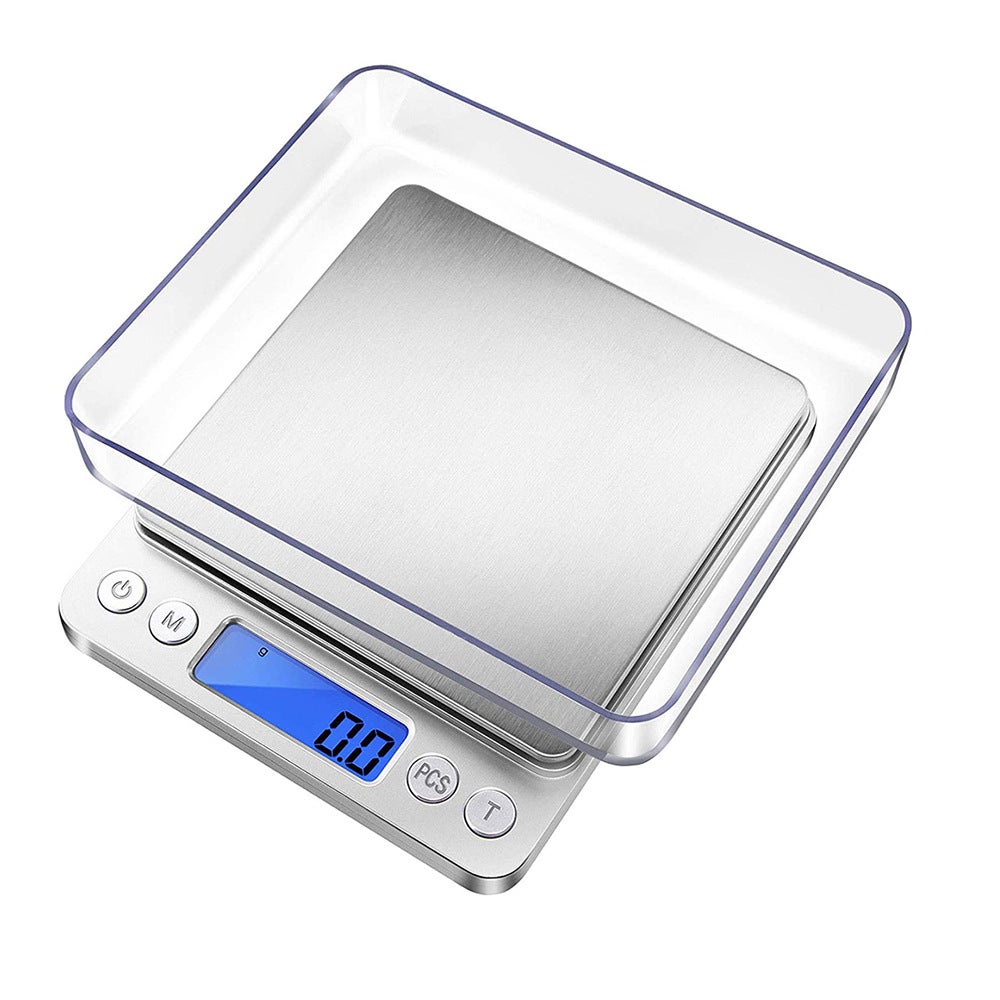 Wysokiej precyzji elektroniczna waga kuchenna 500 g/0,01 g z podświetlanym ekranem LCD i funkcją tarowania, waga cyfrowa ze stali nierdzewnej