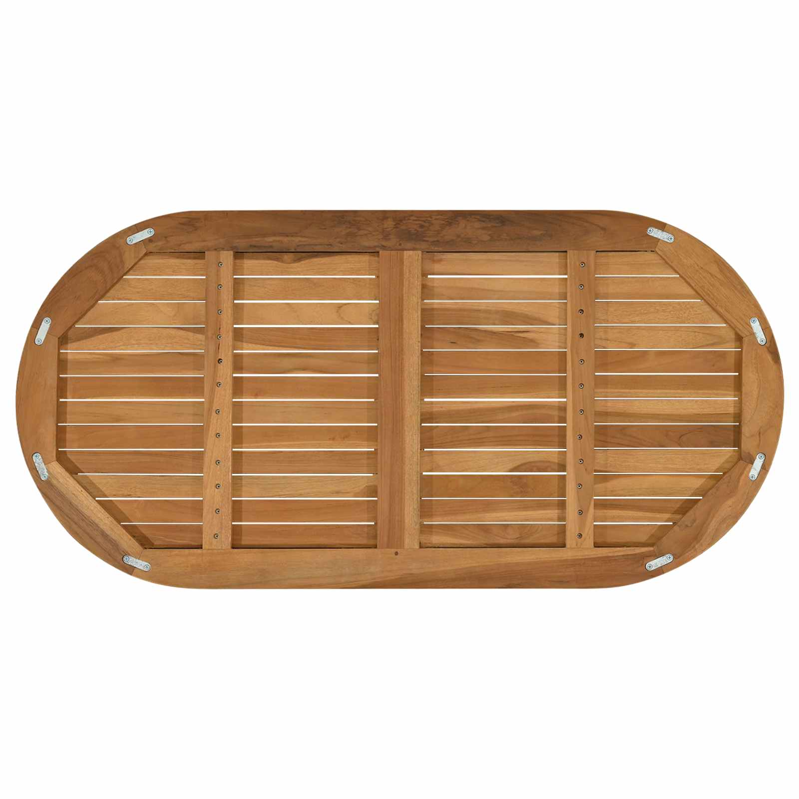 Blat Drewniany Tekowy Lity do Stołu Owalny 110x55 cm Naturalny