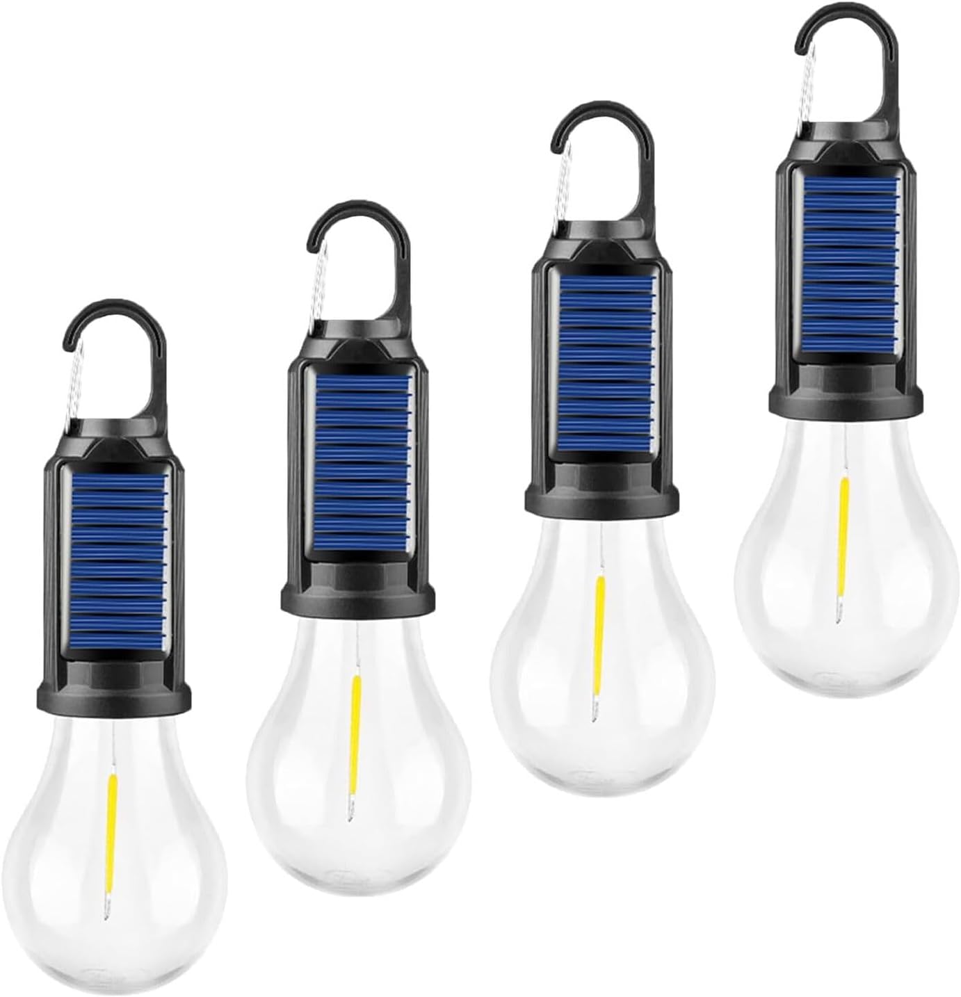 Zestaw 4 lampek kempingowych LED z możliwością ładowania przez USB, oświetlenie namiotu zewnętrznego (głowica okrągła)