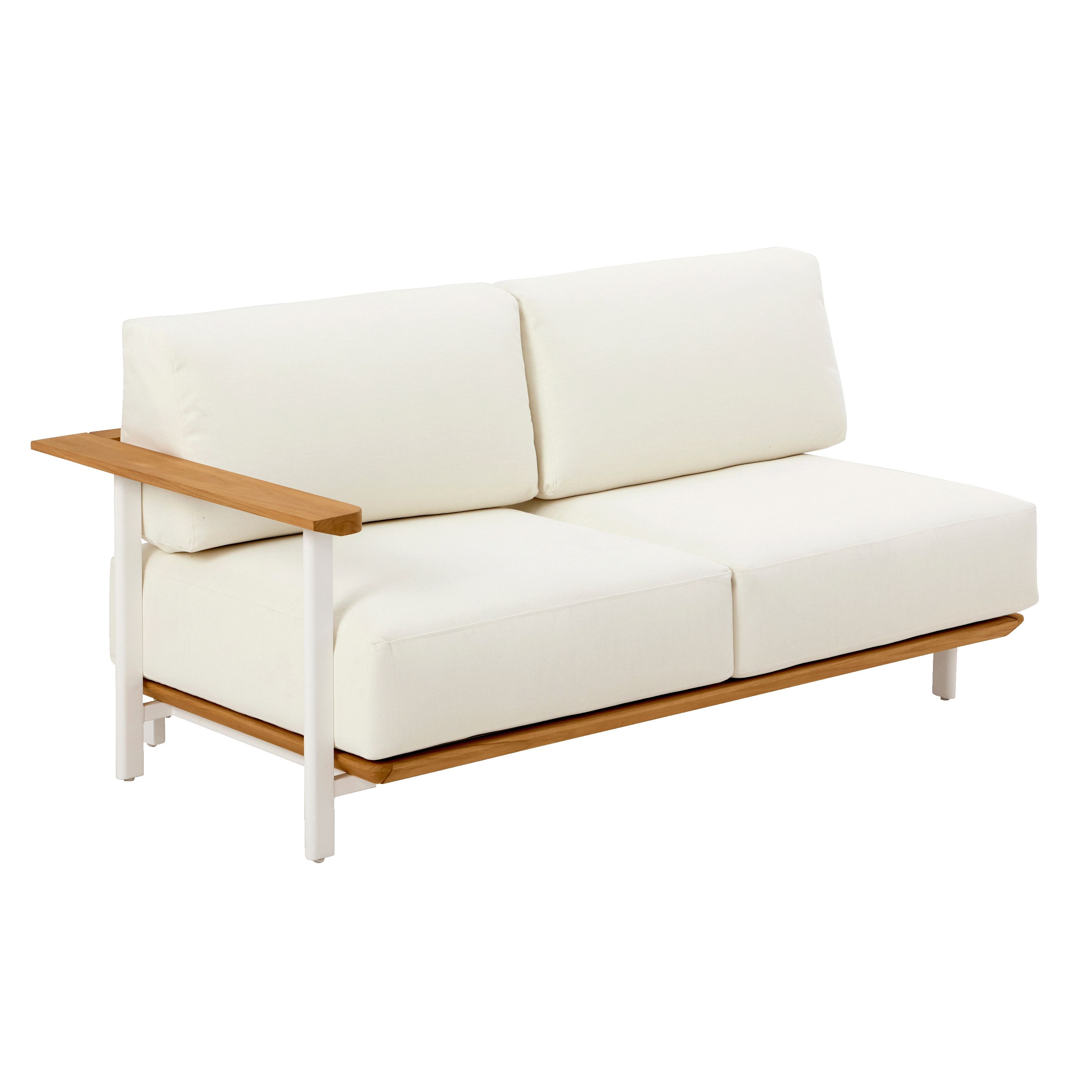 NATERIAL Sofa 2-osobowa Duna z aluminium i drewna tekowego
