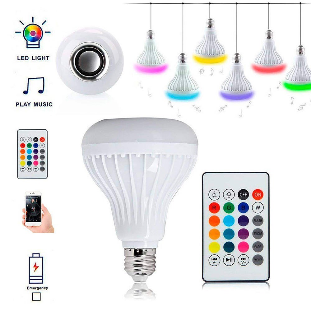 Żarówka LED z głośnikiem Bluetooth – bezprzewodowa lampa stereo RGB, pilot zdalnego sterowania, idealna do tworzenia nastrojowych dźwięków i świateł