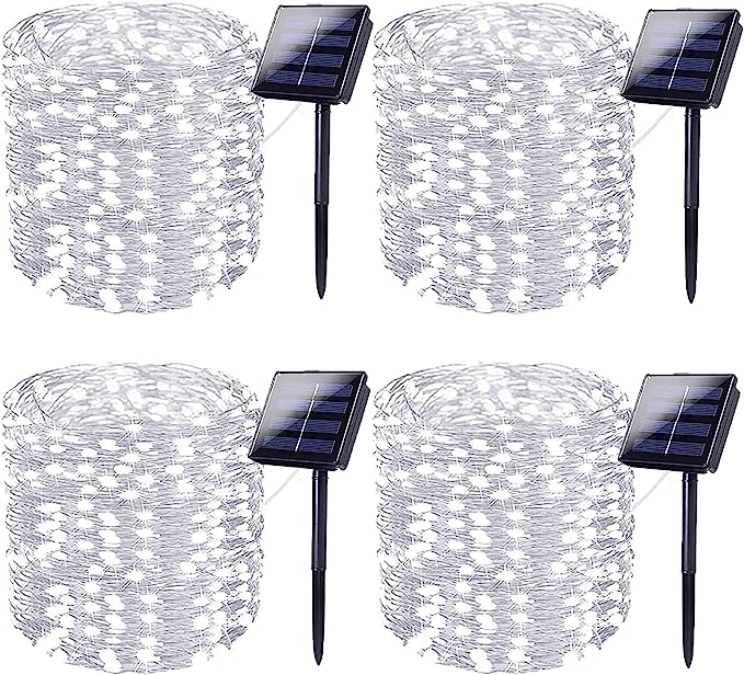 szt LED solarna girlanda świetlna super jasne solarne oświetlenie Halloween na zewnątrz Ogród Taras Boże Narodzenie trybów oświetlenia Biały