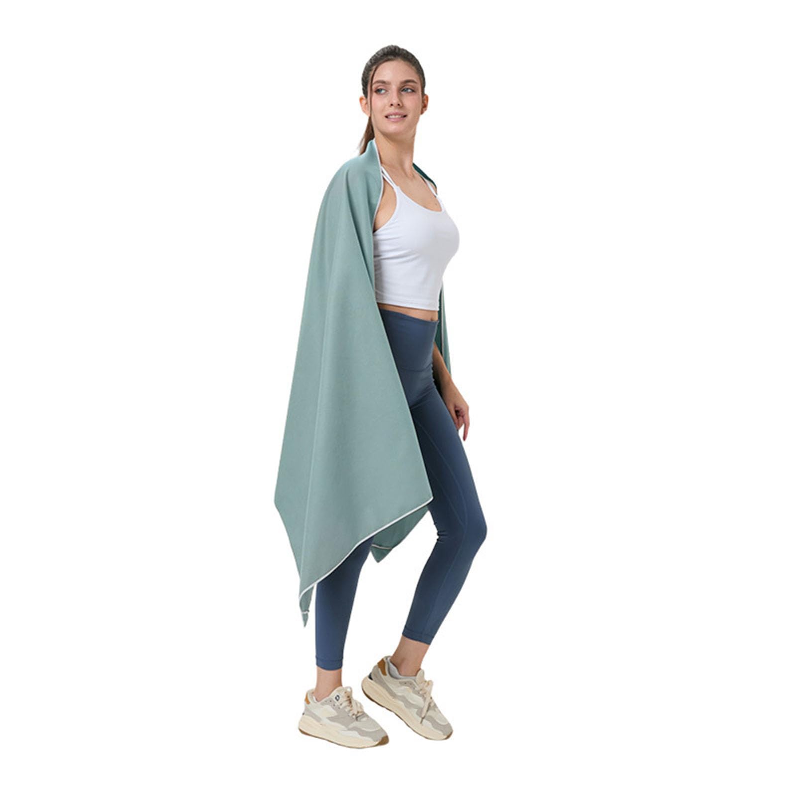 Jasnoniebieski – Ręcznik plażowy z mikrofibry 76x190cm z zamkiem magnetycznym, szybkoschnący, lekki i chłonny, idealny na plażę, basen, saunę, sport