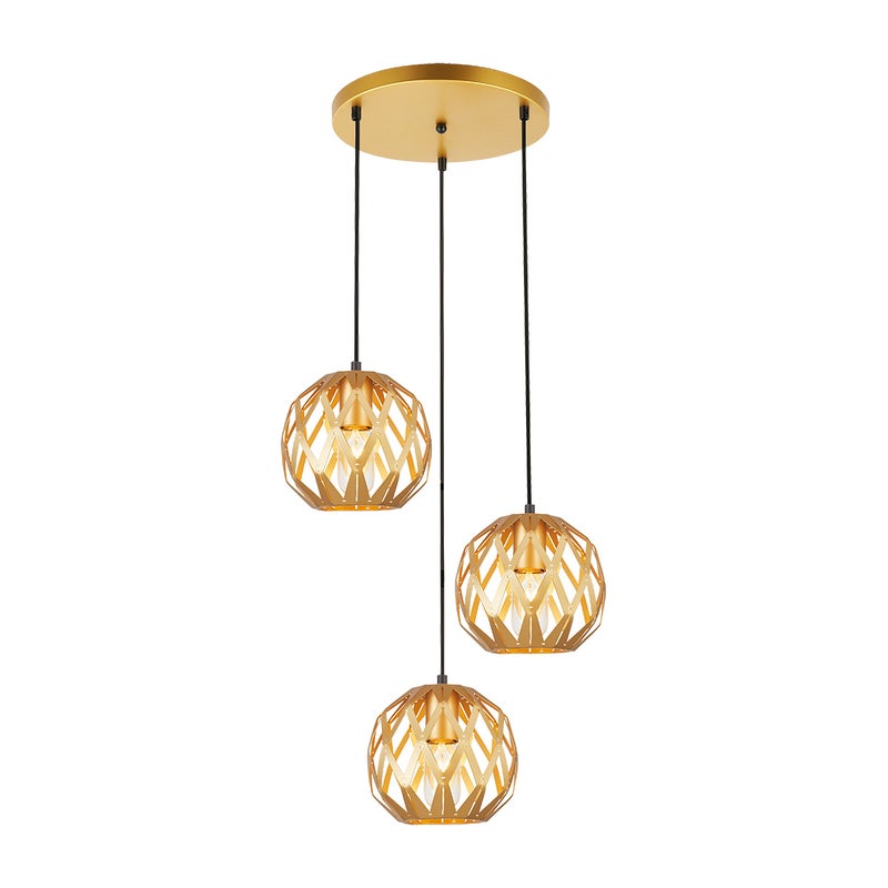 Lampa wisząca industrialna Hilo złota 3xE27x40W metal wym:115x44x44cm IP20 Italux