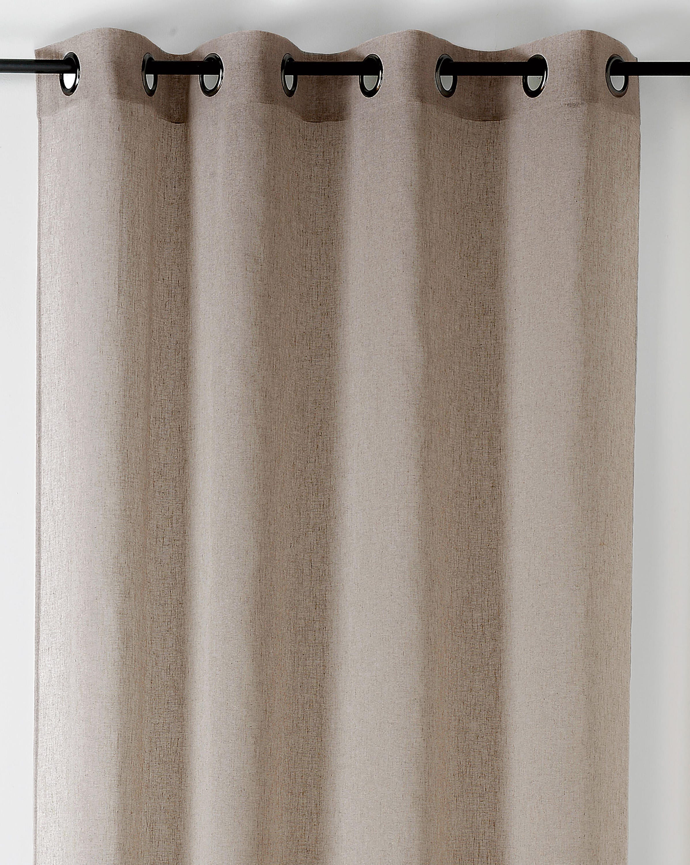 Półprzezroczysta firana, bawełna Chambray, szary kamyk, wys. 240 x szer. 145 cm