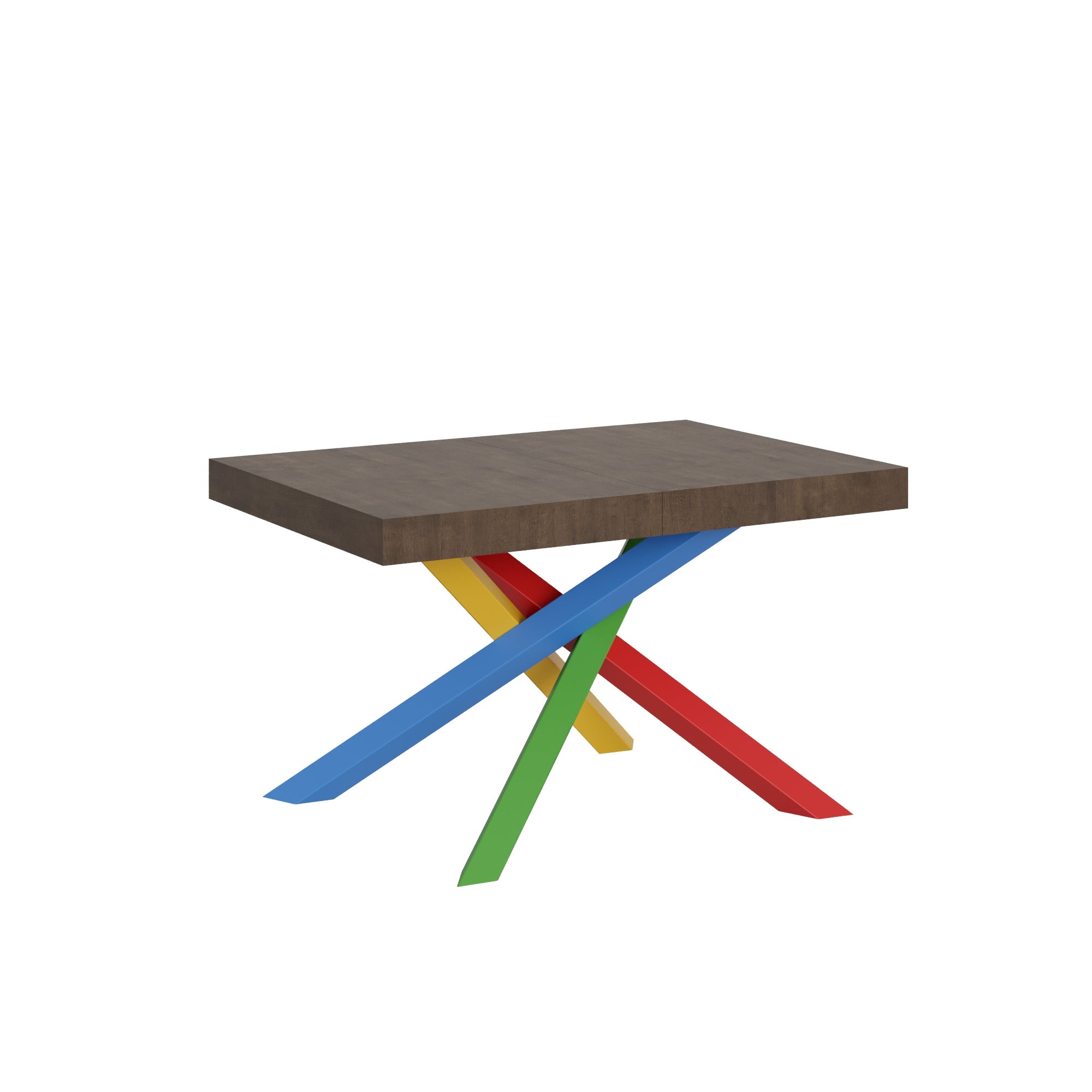 Mesa extensible Volantis 90x120 (224 cm), serie de muebles para el hogar 4/B, color nogal.