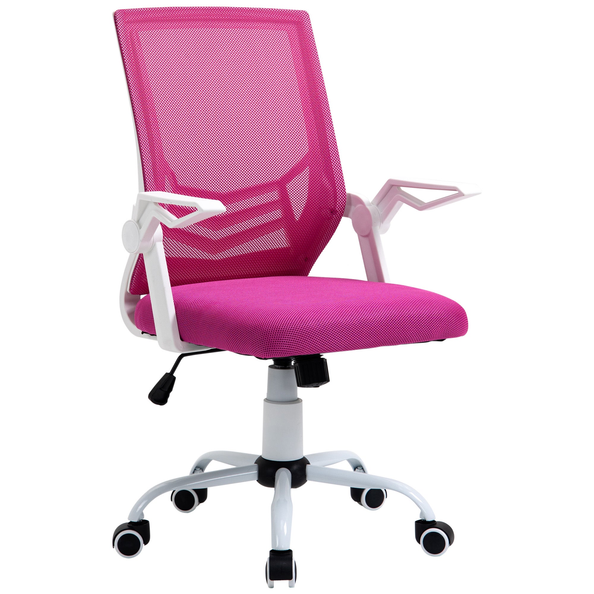 Ergonomiczny fotel biurowy z podparciem lędźwiowym, obrotowym siedziskiem z siatki, regulowaną wysokością
