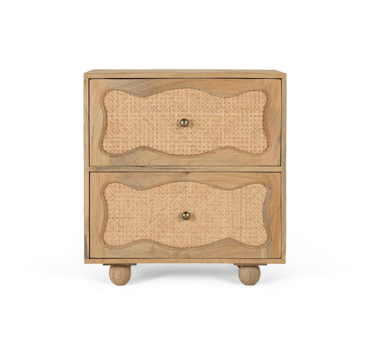 Stoliki nocne z drewna mango 60 cm w stylu boho śródziemnomorskim - 65x60x40 GYC