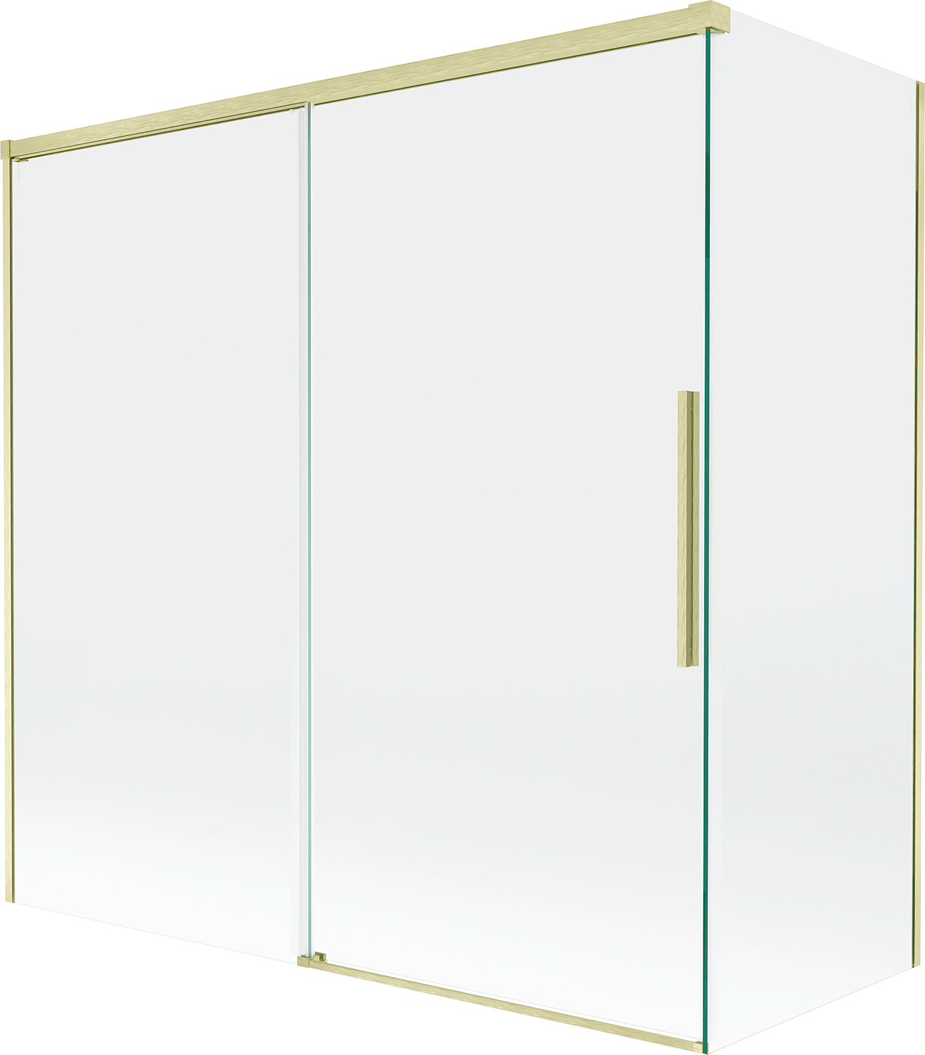 Mexen Rox parawan nawannowy 2-skrzydłowy rozsuwany 160 + 80 x 150 cm, transparent, złoty szczotkowany - 8C9-160-080-55-00