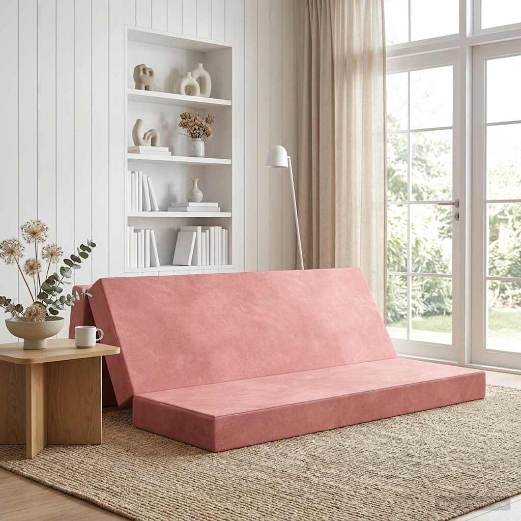 Składana Sofa Łóżko 180 x 67 x 45 cm różowy vidaXL