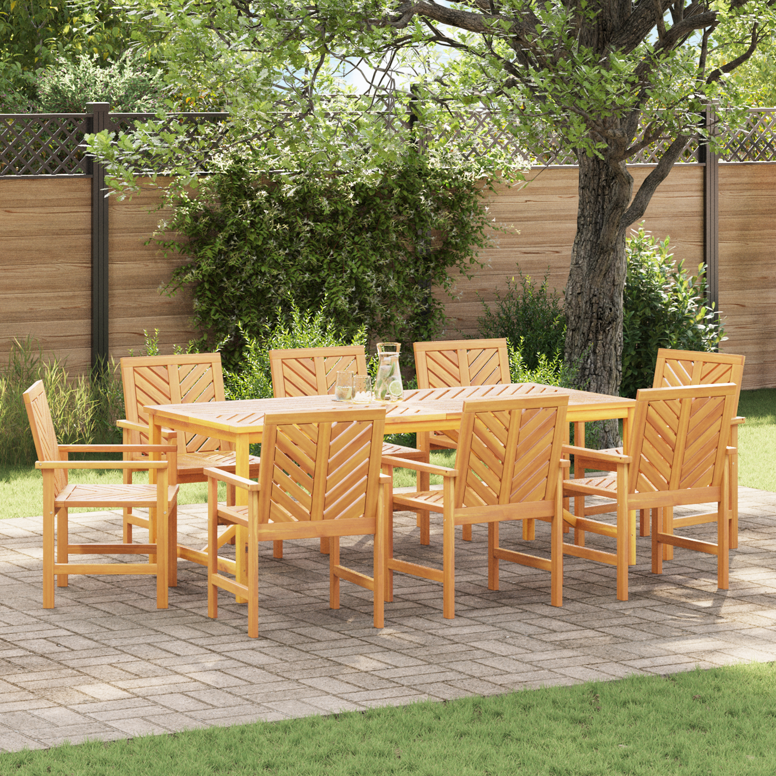 Krzesło jadalniane 8 pcs Naturalny 62.5 x 59 x 89 cm vidaXL