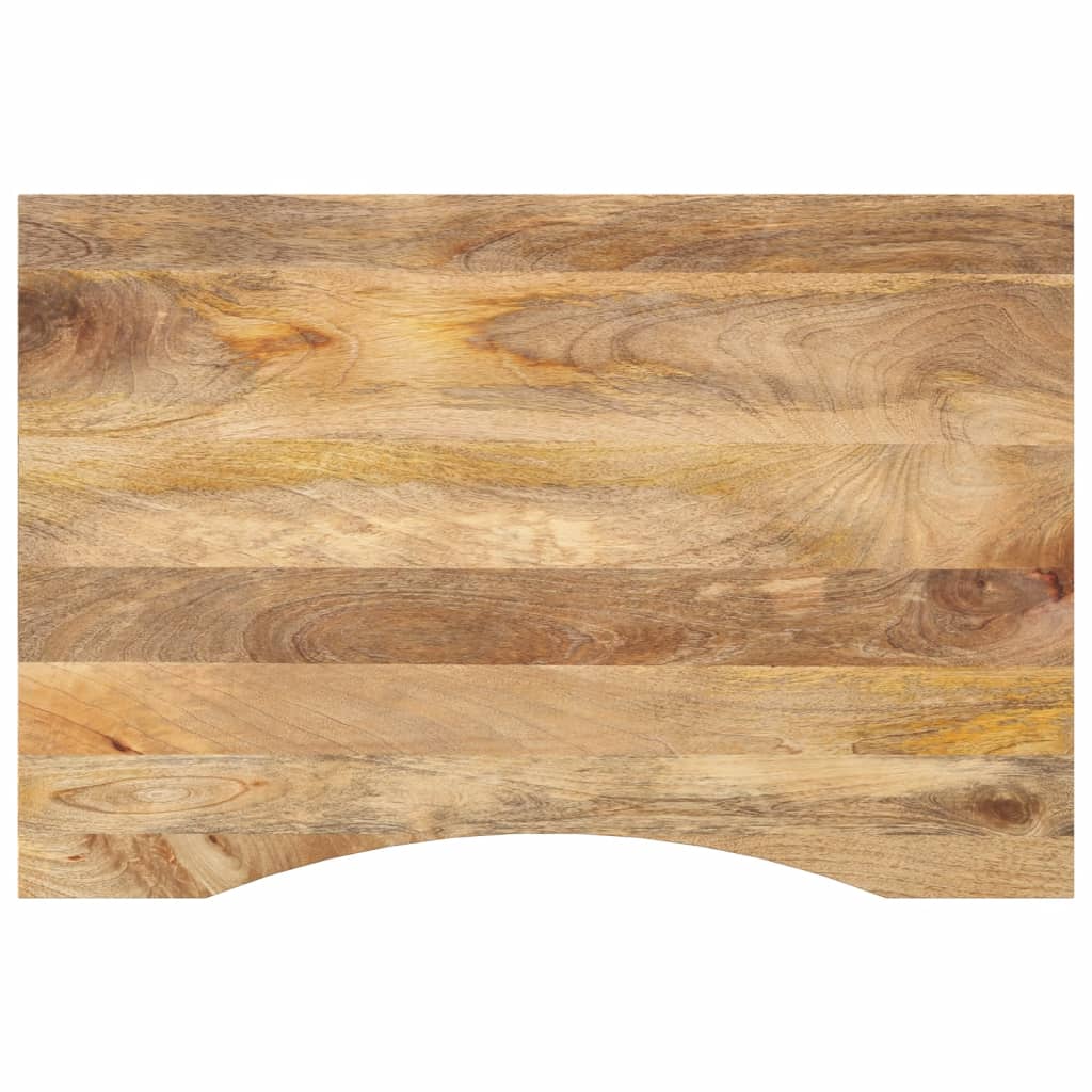 Blat Drewniany Mango Lity Surowy do Biurka 80x60 cm z Wycięciem Brązowy