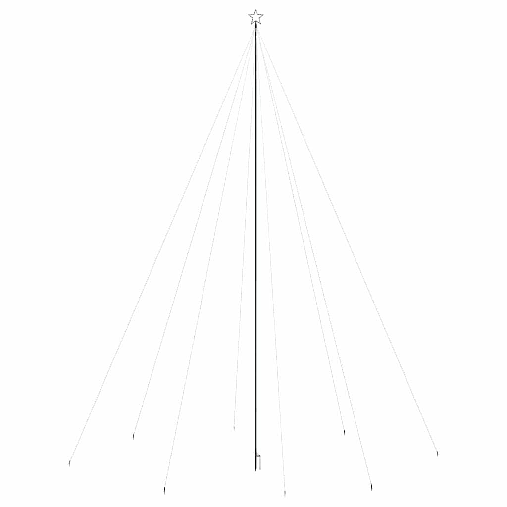 Choinka LED Zewnętrzna Kolorowa 800 cm z Gwiazdą do Ogrodu