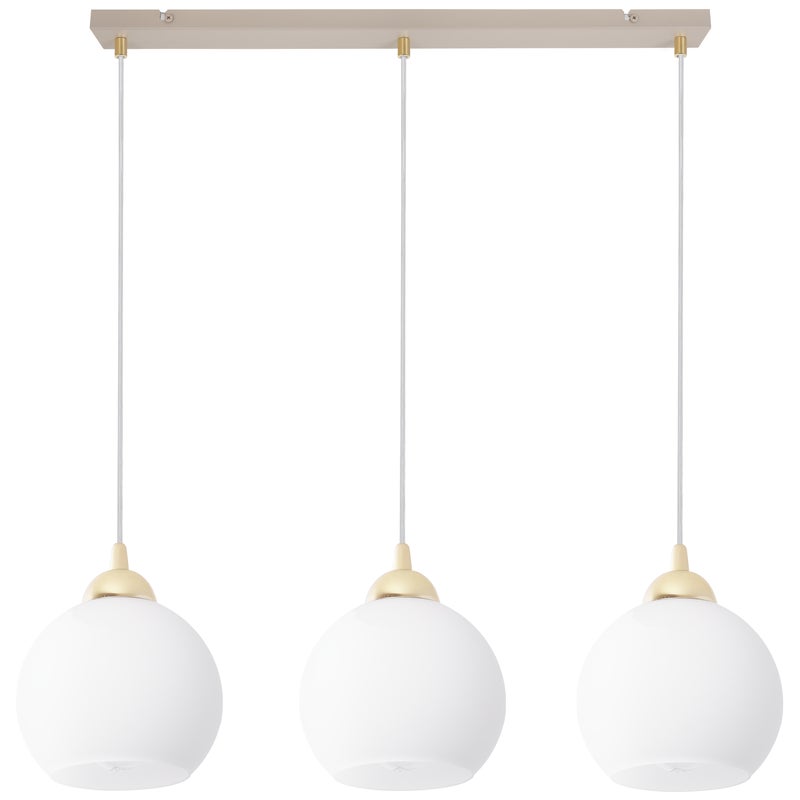 Lampa sufitowa wisząca Light Home LH Eliza White linka transparentna 3x E27 biały/złoty
