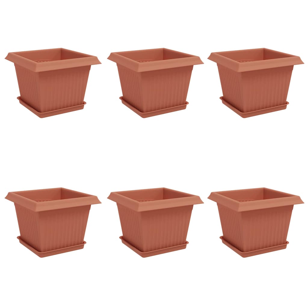 Doniczki 6 pcs Czerwony ceglasty 23 x 23 x 17,5 cm