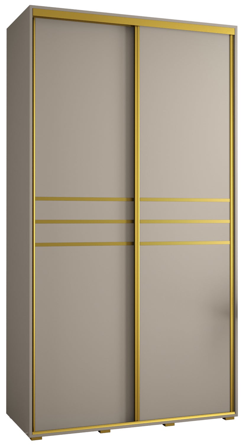 Szafa przesuwna wysoka Dakota 10 140 x 45 x 235,2 cm kaszmir + u. Złoty - Abiks Meble