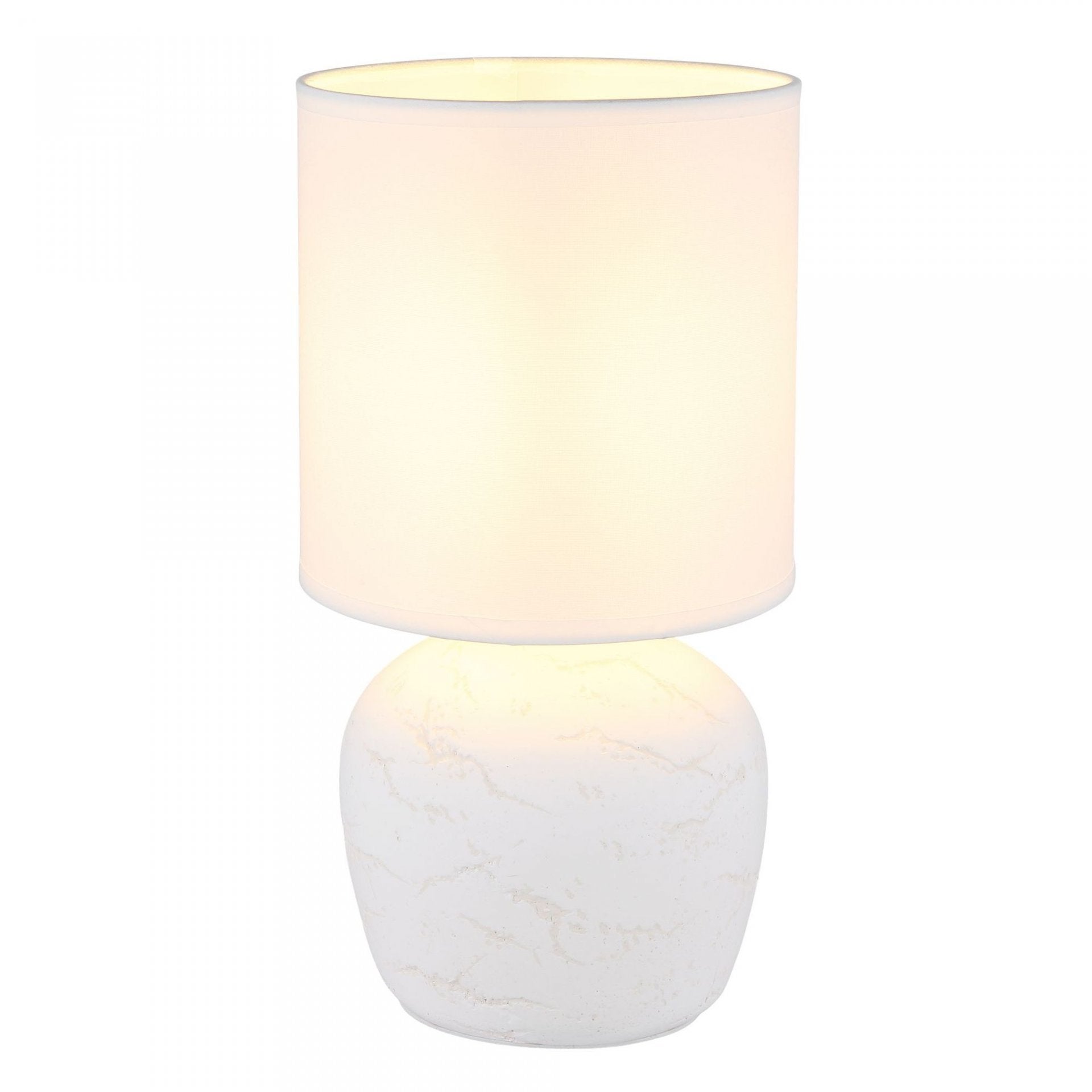 Lampa Stołowa Nocna Marble Biała Globo